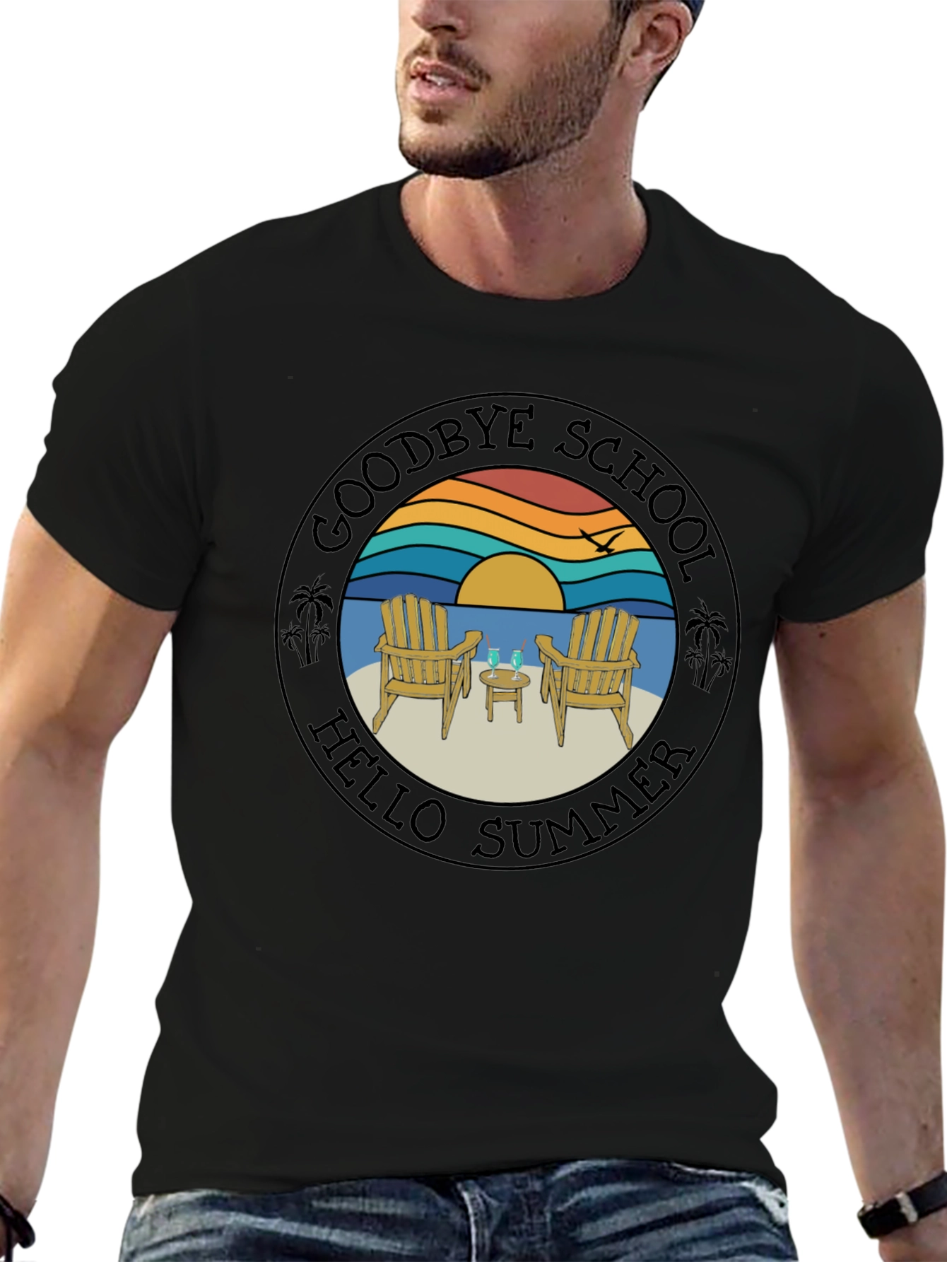 Goodbye School Hello Summer Graphic T-Shirt