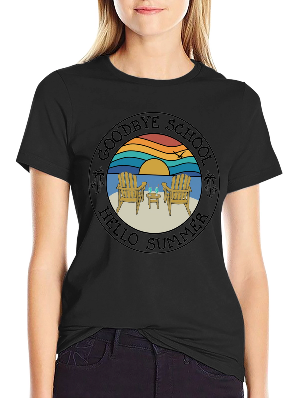 Goodbye School Hello Summer Graphic T-Shirt