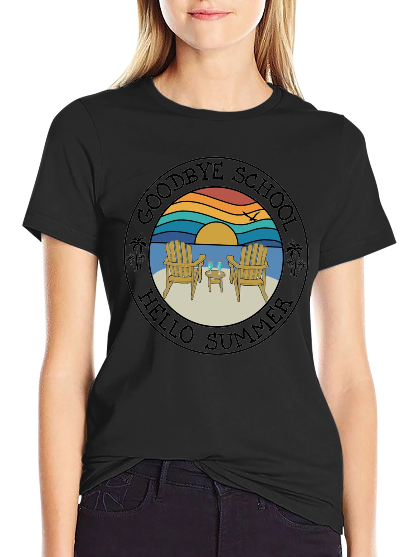 Goodbye School Hello Summer Graphic T-Shirt