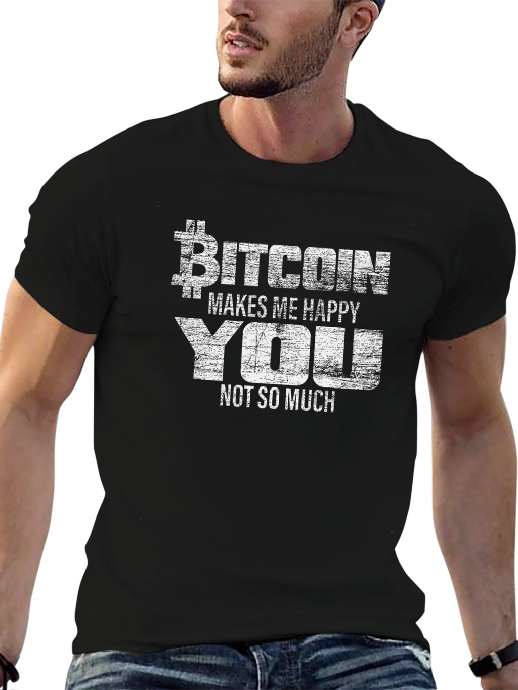 Bitcoin Makes Me Happy T-Shirt - Crypto Tee