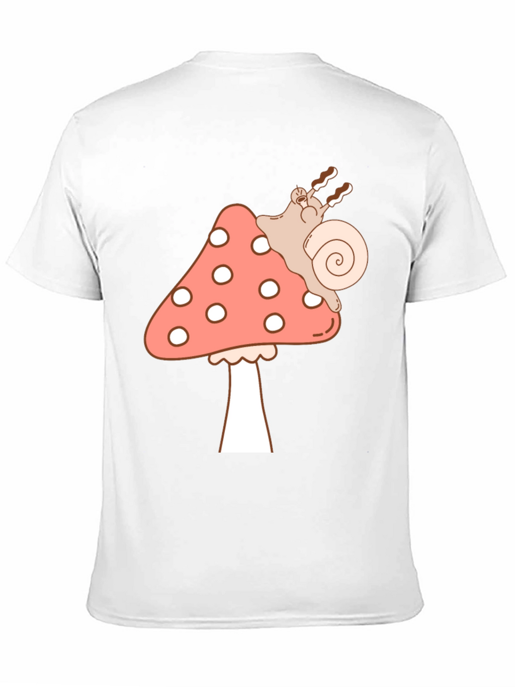 Mushroom Snail Graphic Tee - Black Cotton T-Shirt