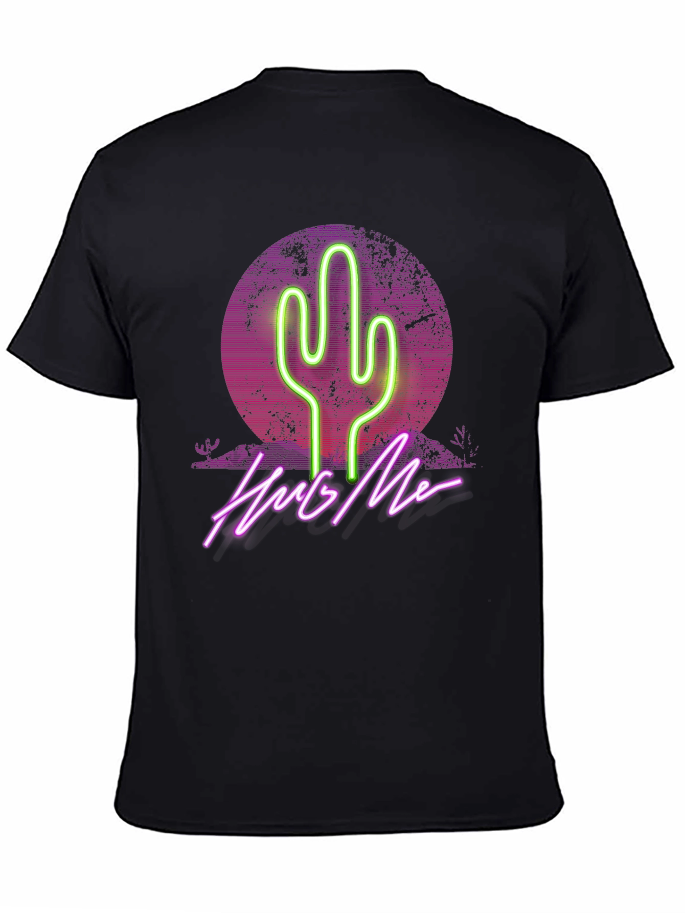Neon Cactus Hug Me Graphic T-Shirt