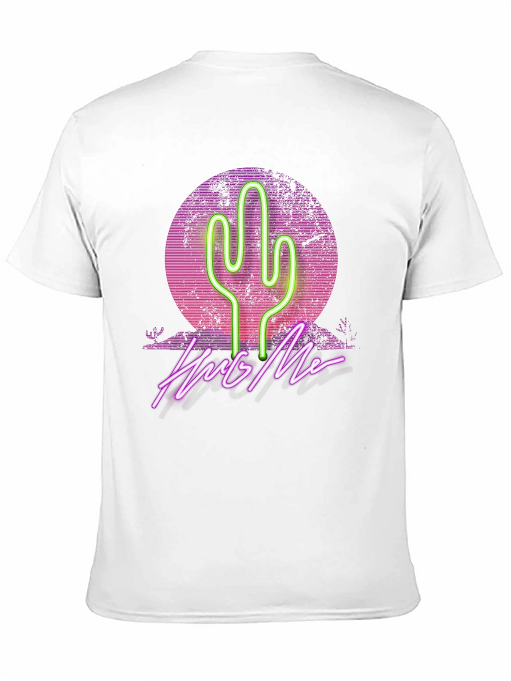Neon Cactus Hug Me Graphic T-Shirt