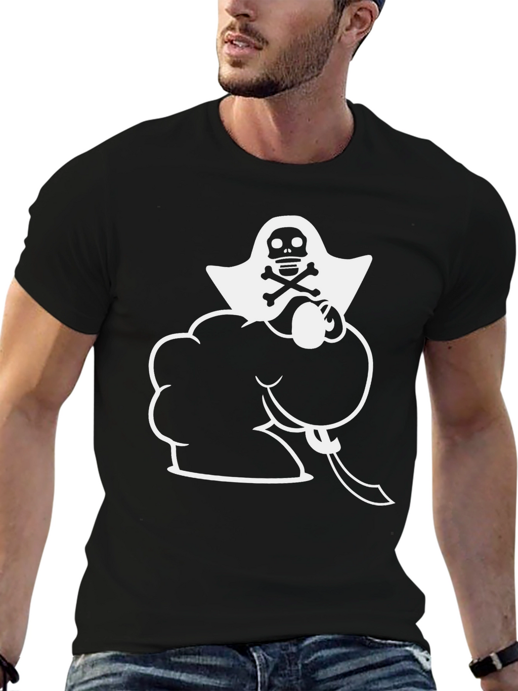 Pirate Chef Graphic Tee - Black Cotton T-Shirt