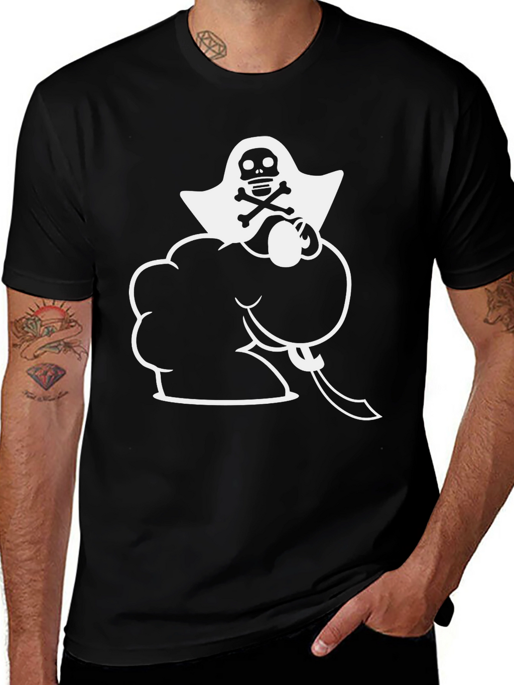 Pirate Chef Graphic Tee - Black Cotton T-Shirt