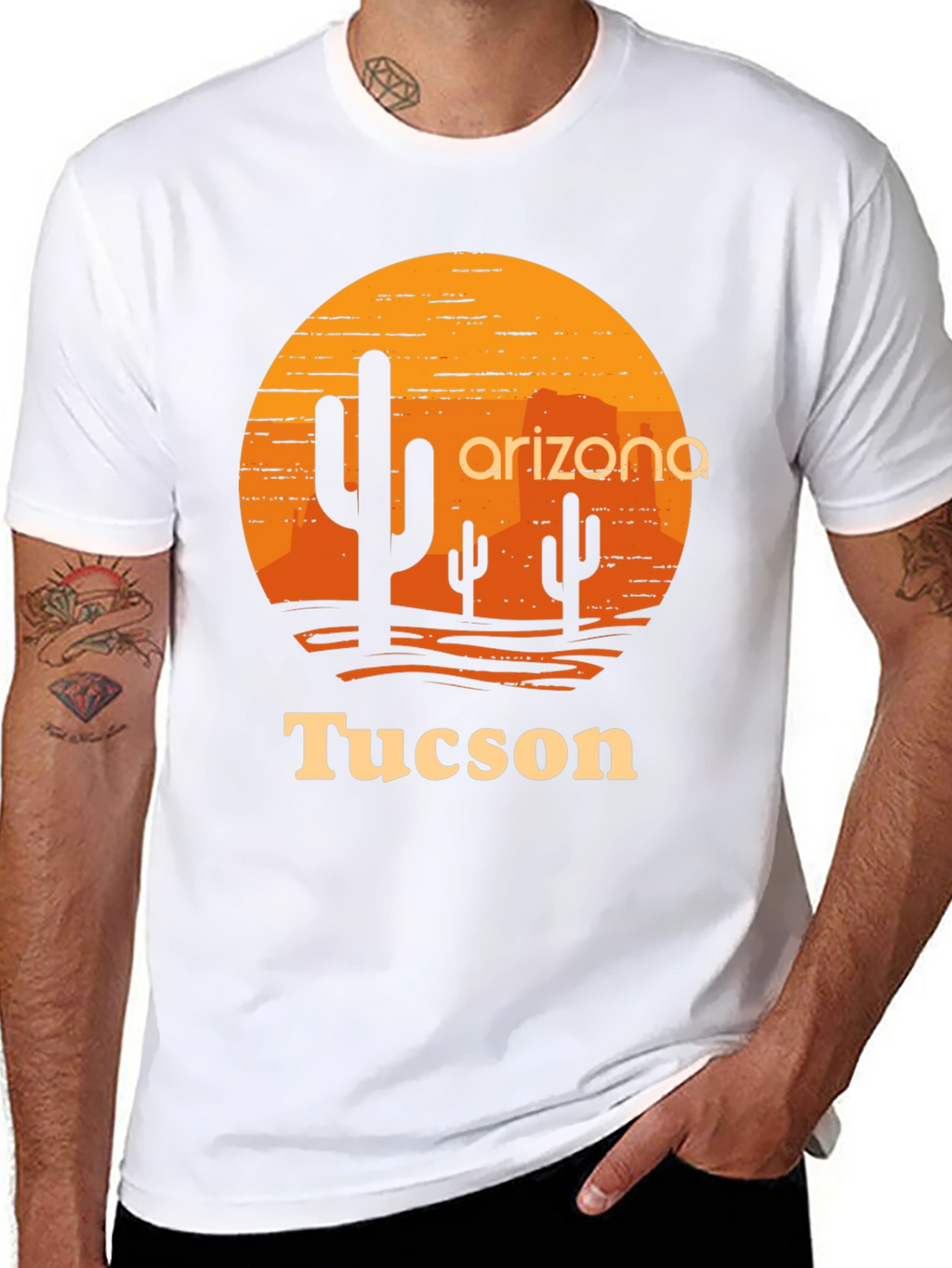 Arizona Tucson Graphic Tee - Desert Sunset Cactus