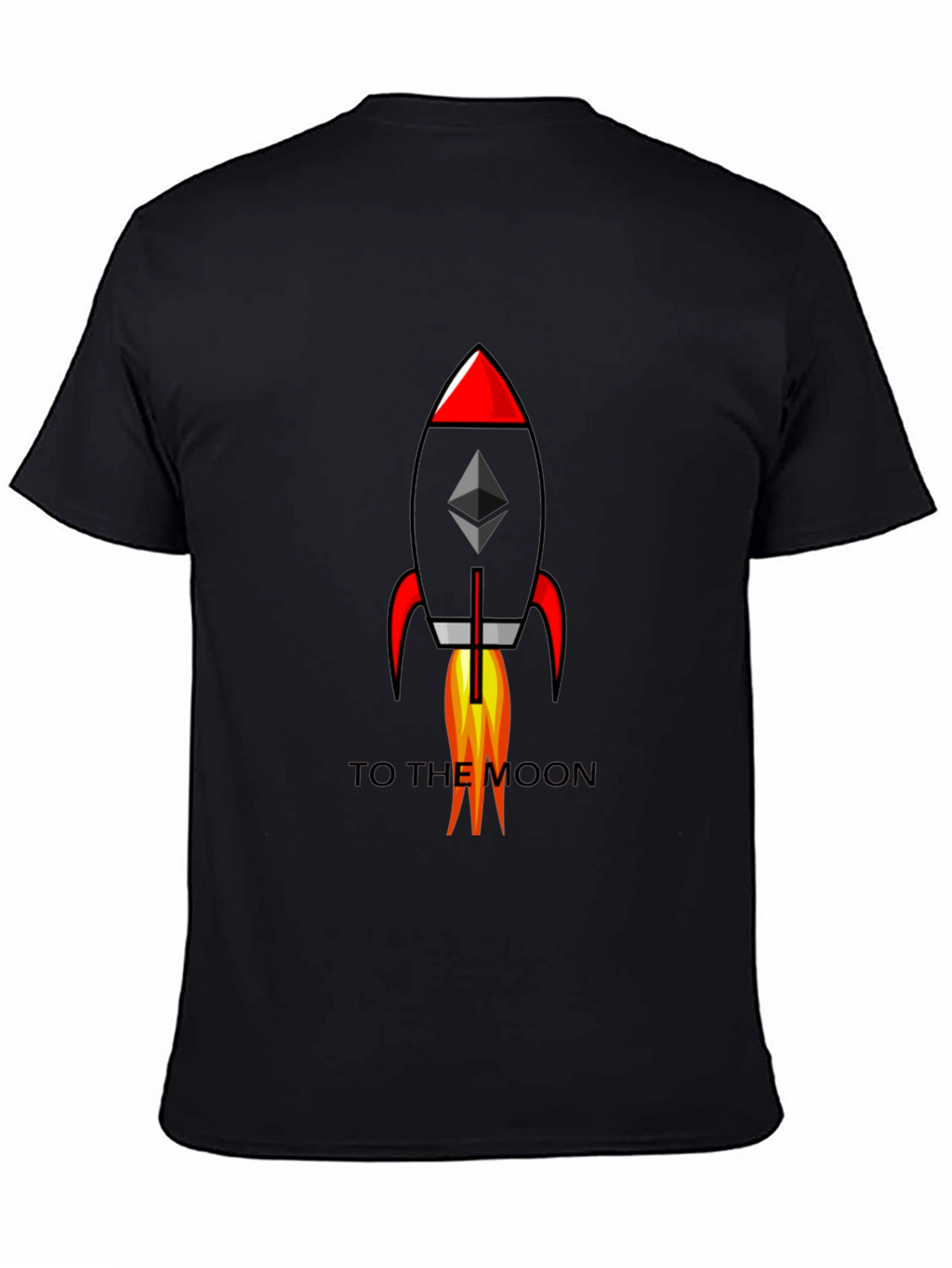 Ethereum Rocket to the Moon Black T-Shirt
