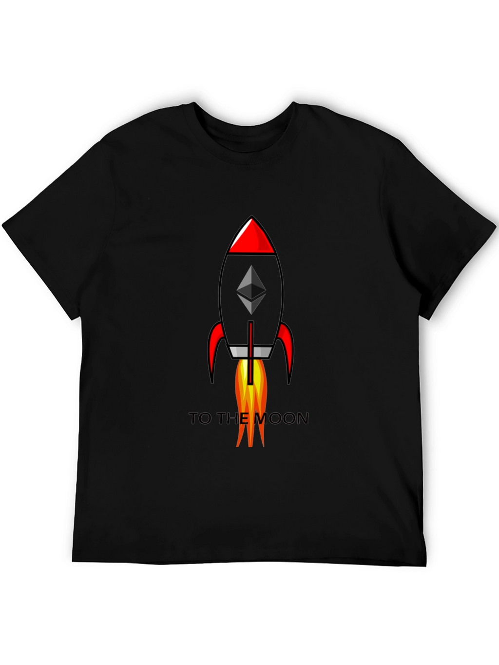 Ethereum Rocket to the Moon Black T-Shirt