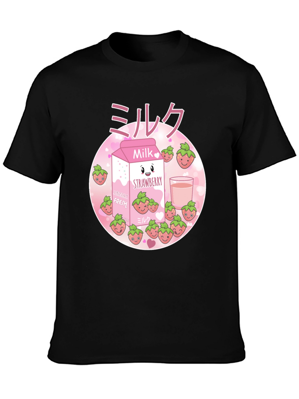 Strawberry Milk T-Shirt - Kawaii Design