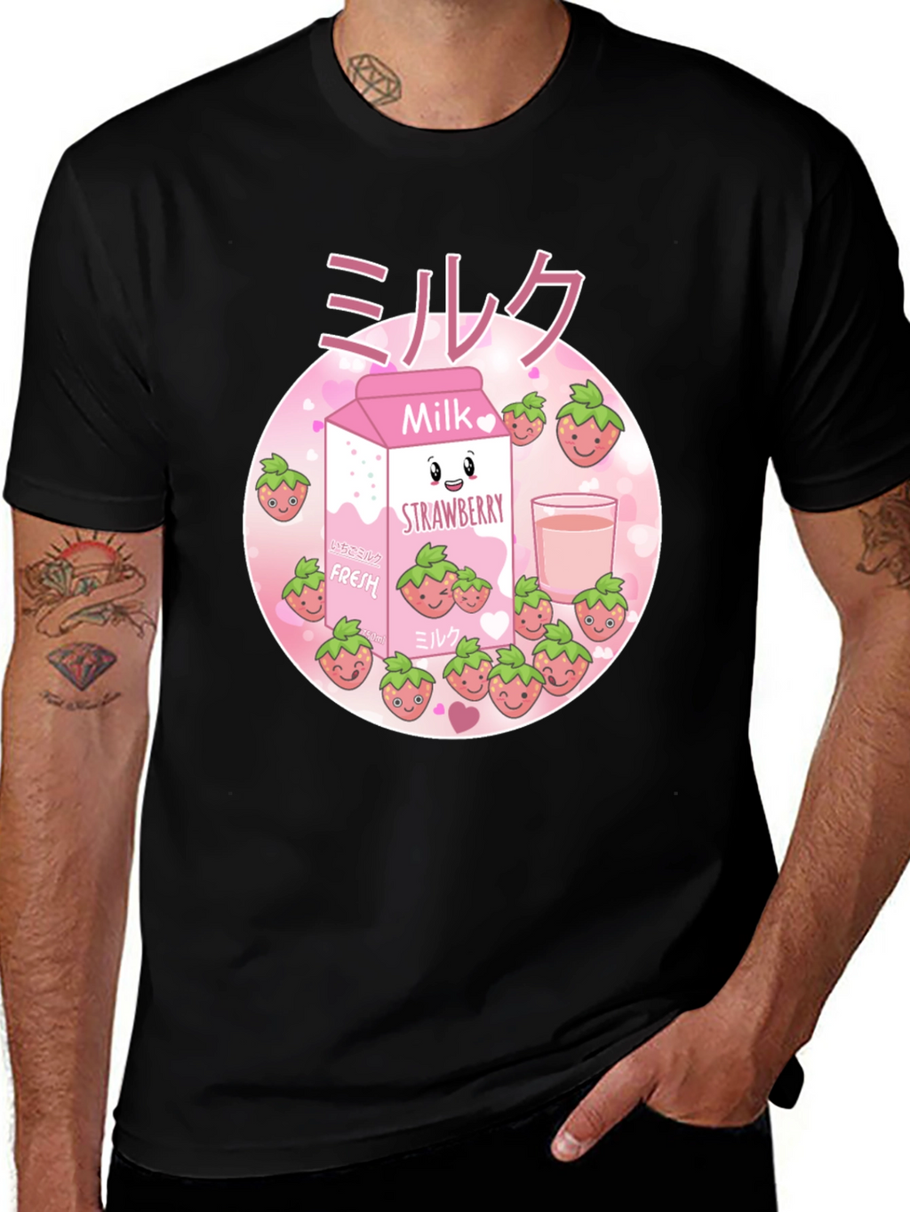 Strawberry Milk T-Shirt - Kawaii Design