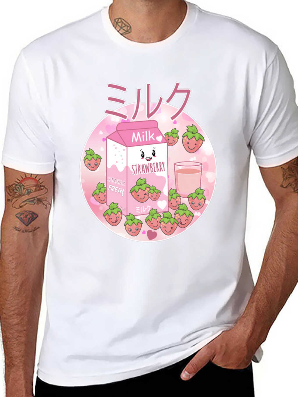 Strawberry Milk T-Shirt - Kawaii Design