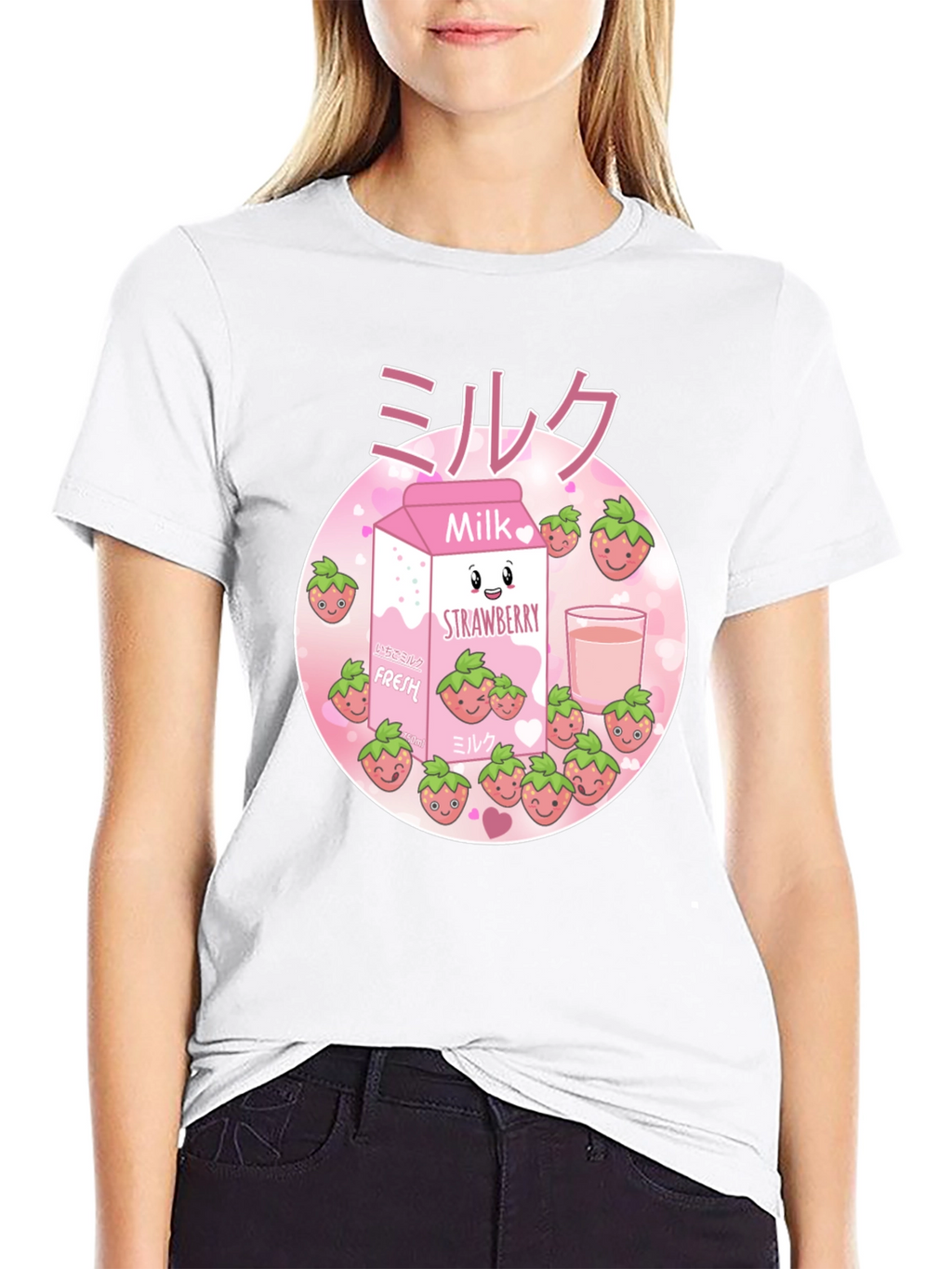 Strawberry Milk T-Shirt - Kawaii Design