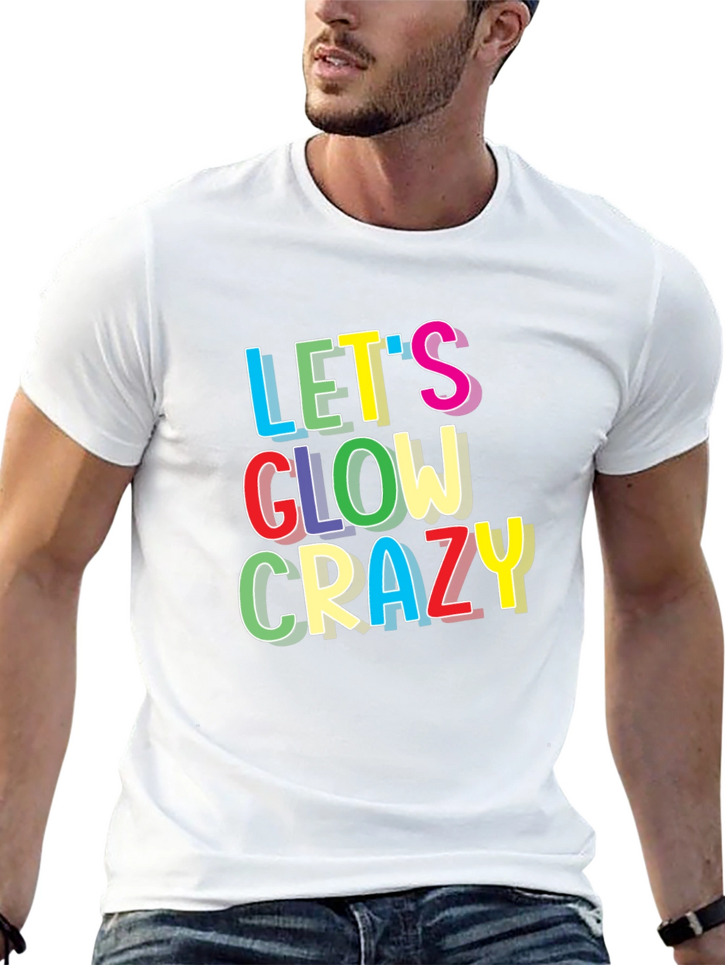 Lets Glow Crazy Graphic T-Shirt - Black