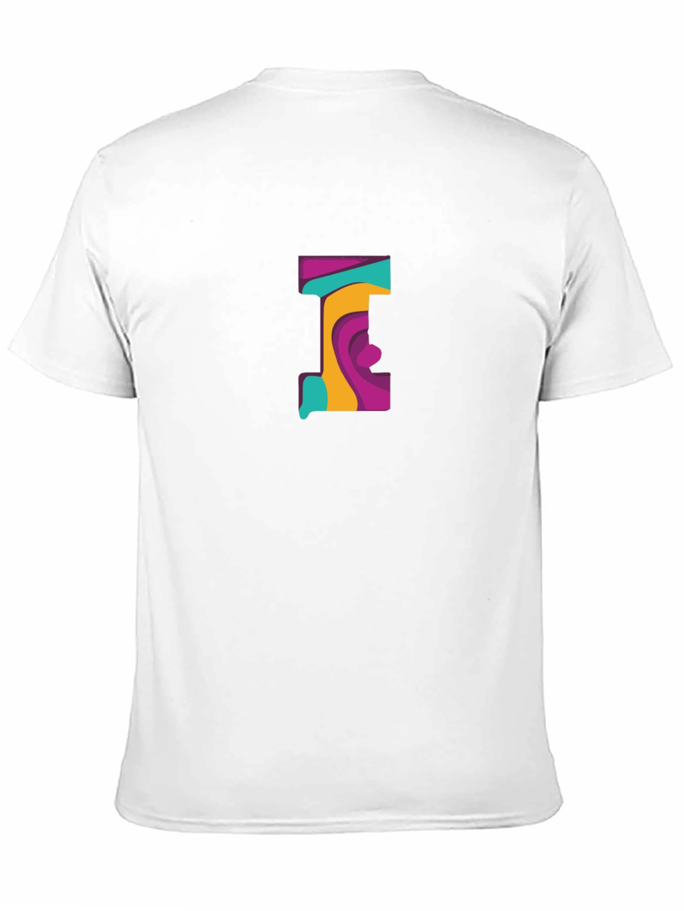 Abstract Letter Graphic Black T-Shirt