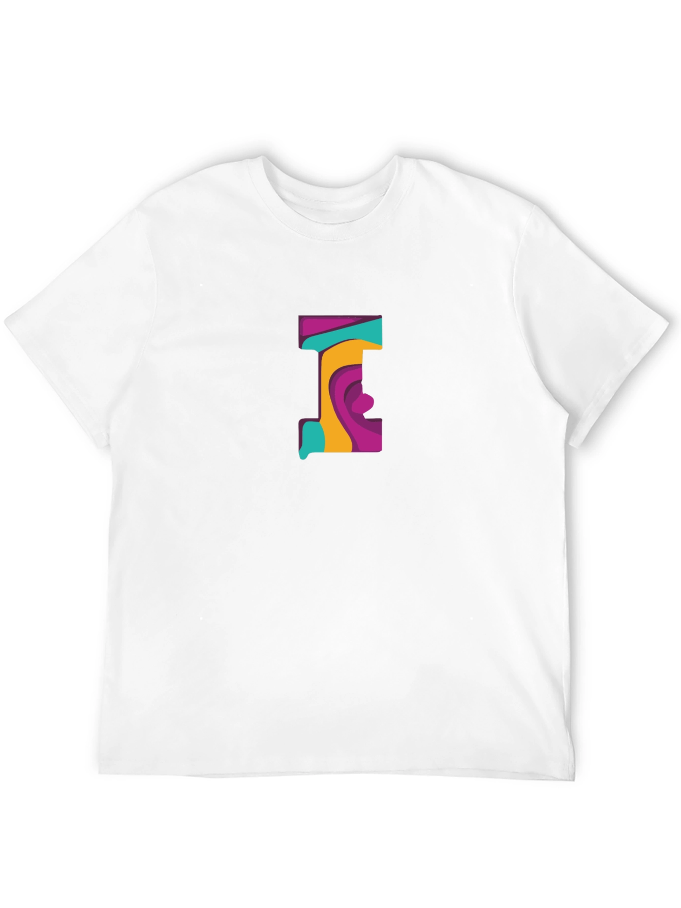 Abstract Letter Graphic Black T-Shirt