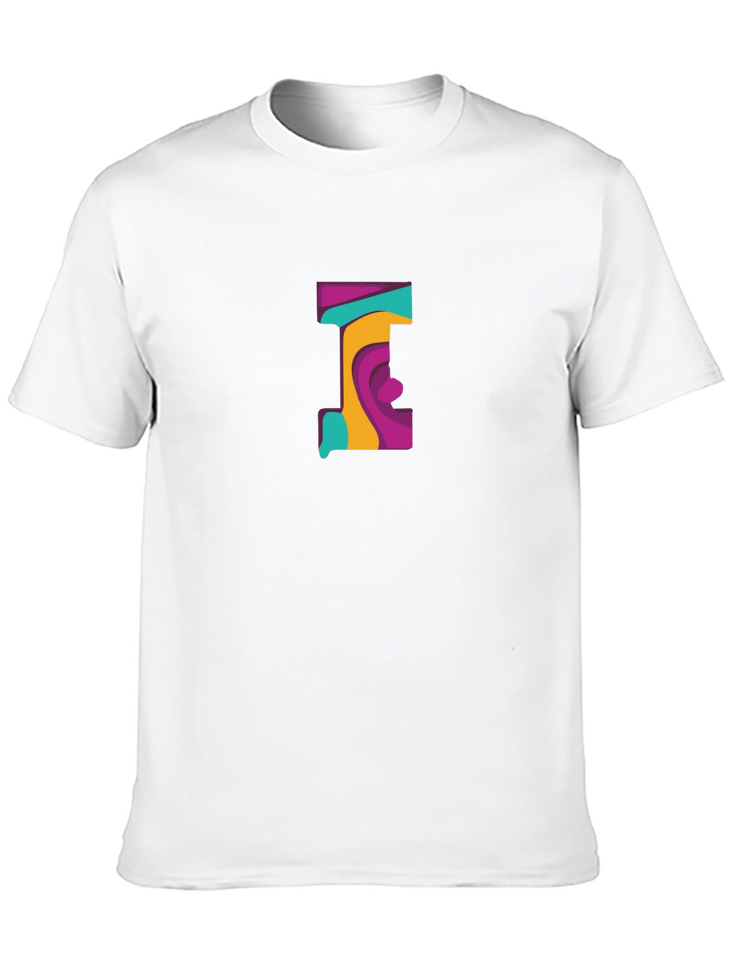 Abstract Letter Graphic Black T-Shirt
