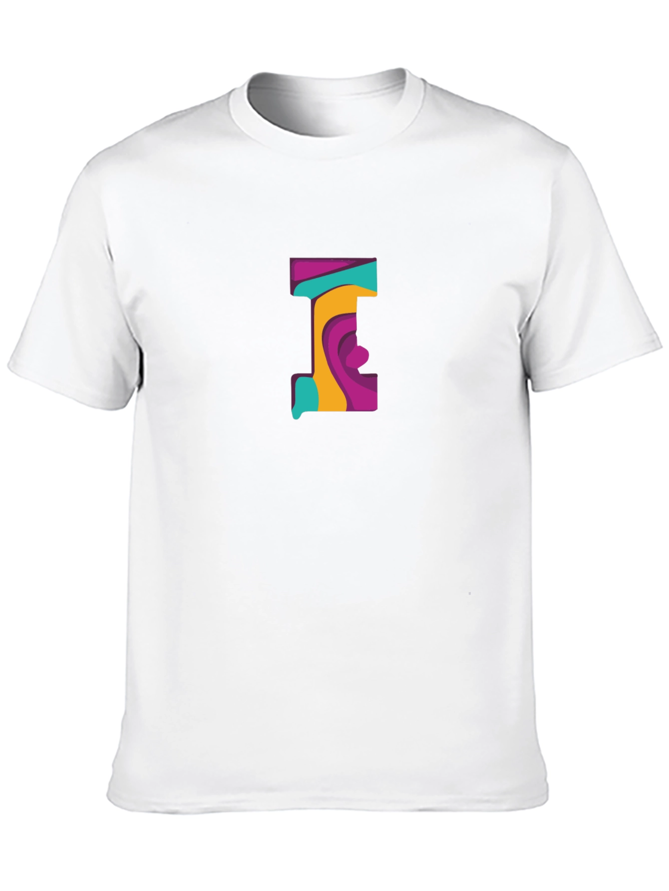 Abstract Letter Graphic Black T-Shirt