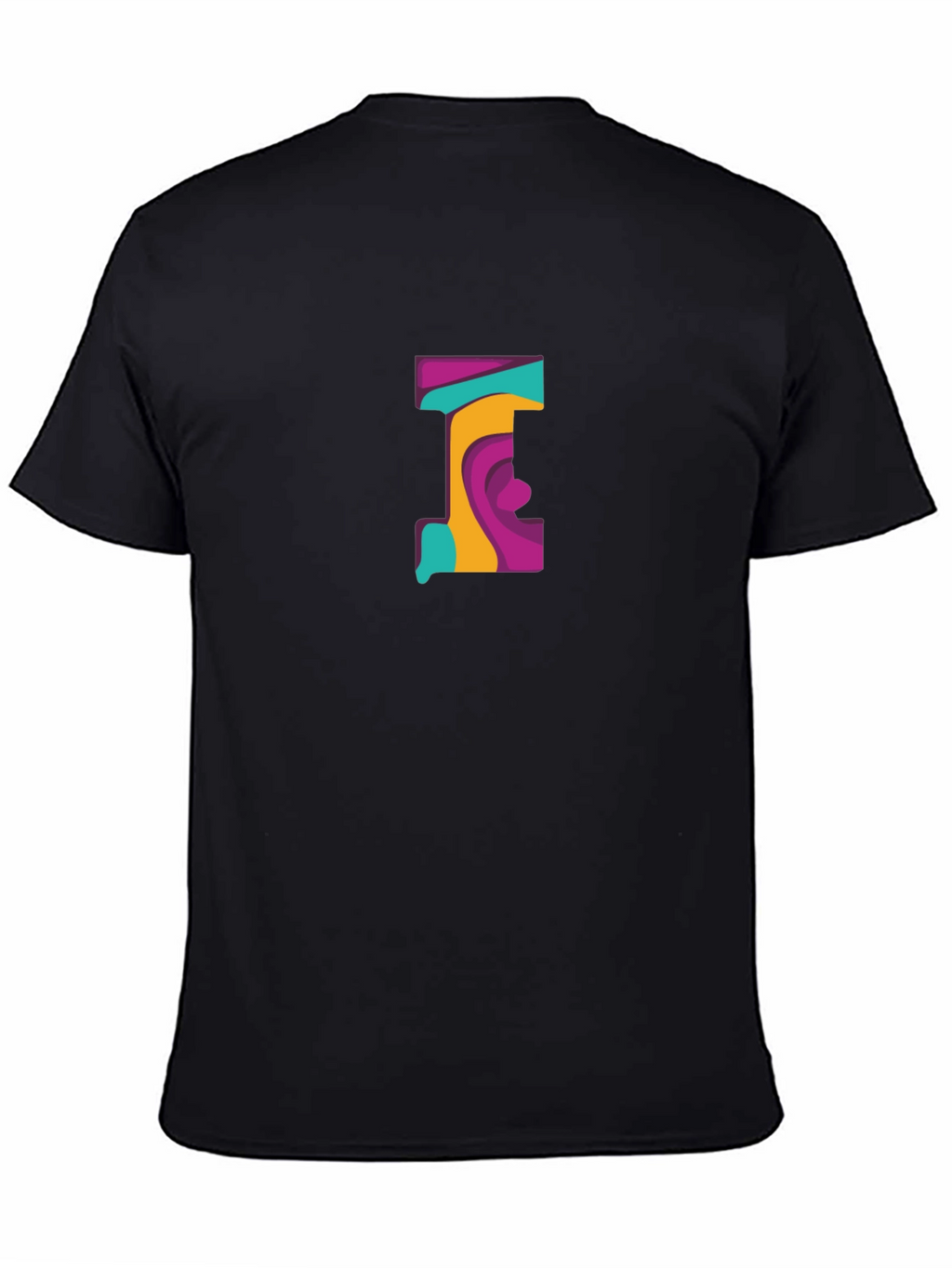Abstract Letter Graphic Black T-Shirt