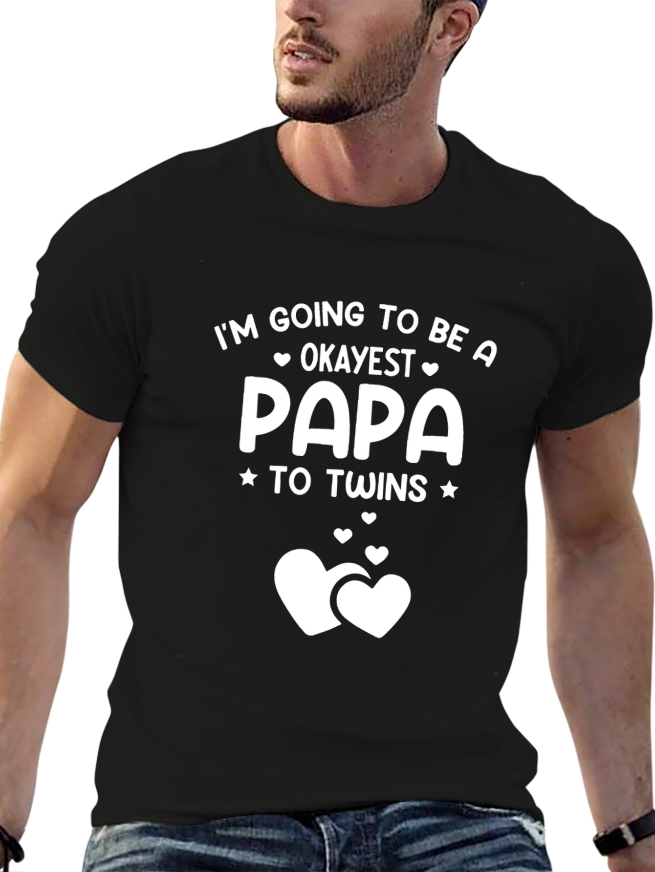 Okayest Papa to Twins T-Shirt - New Dad Gift