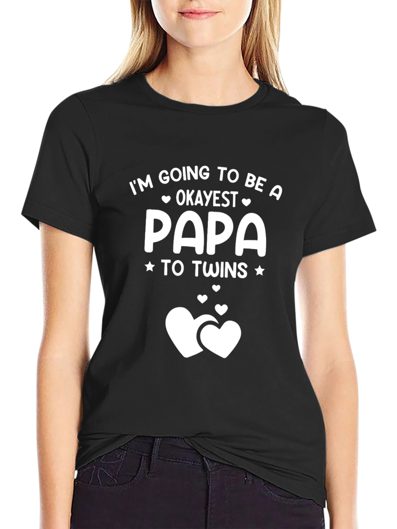 Okayest Papa to Twins T-Shirt - New Dad Gift