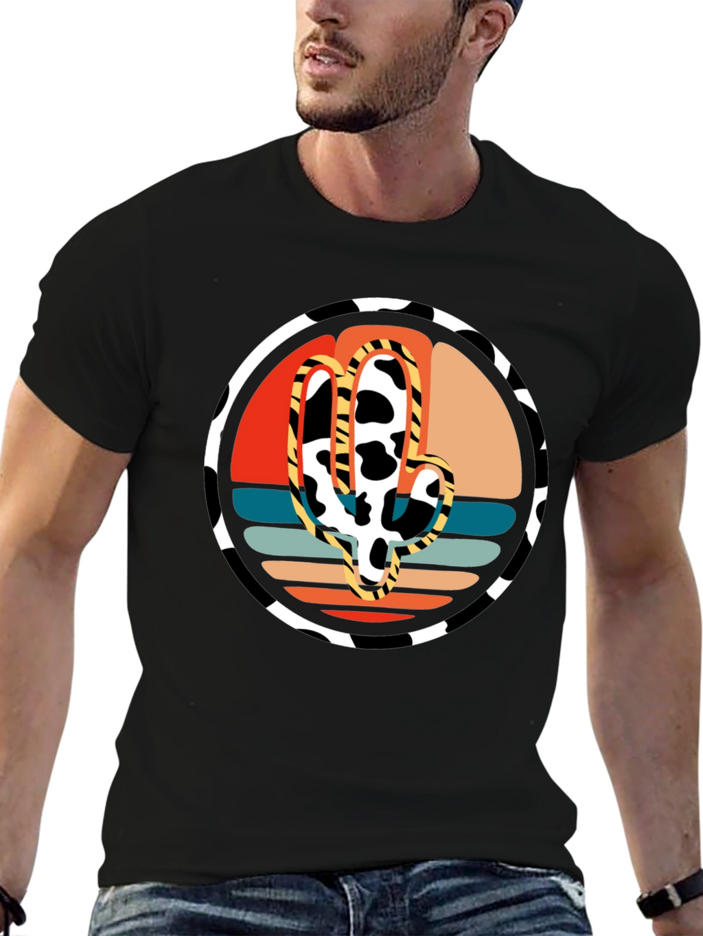 Cactus Cow Print Graphic Tee