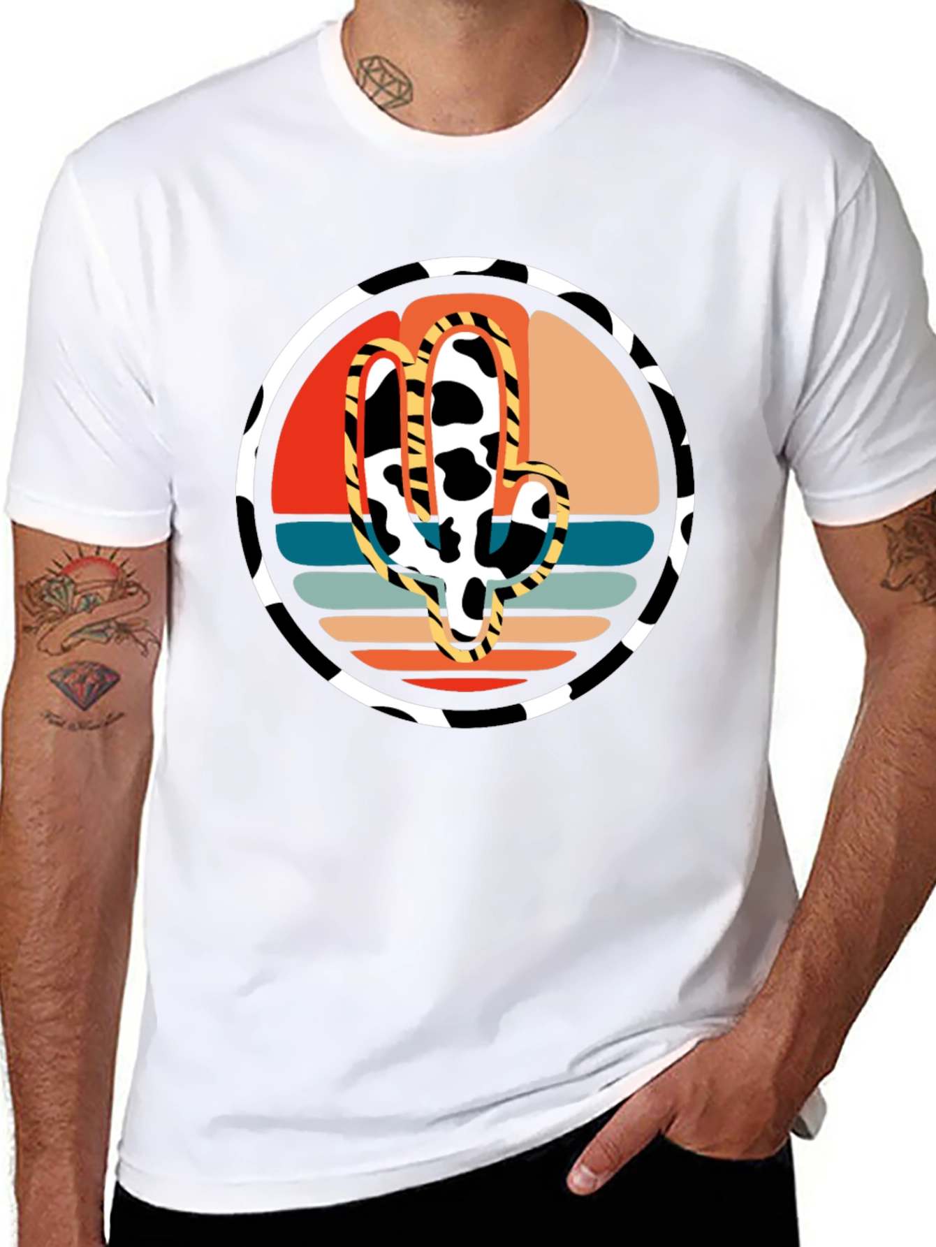 Cactus Cow Print Graphic Tee
