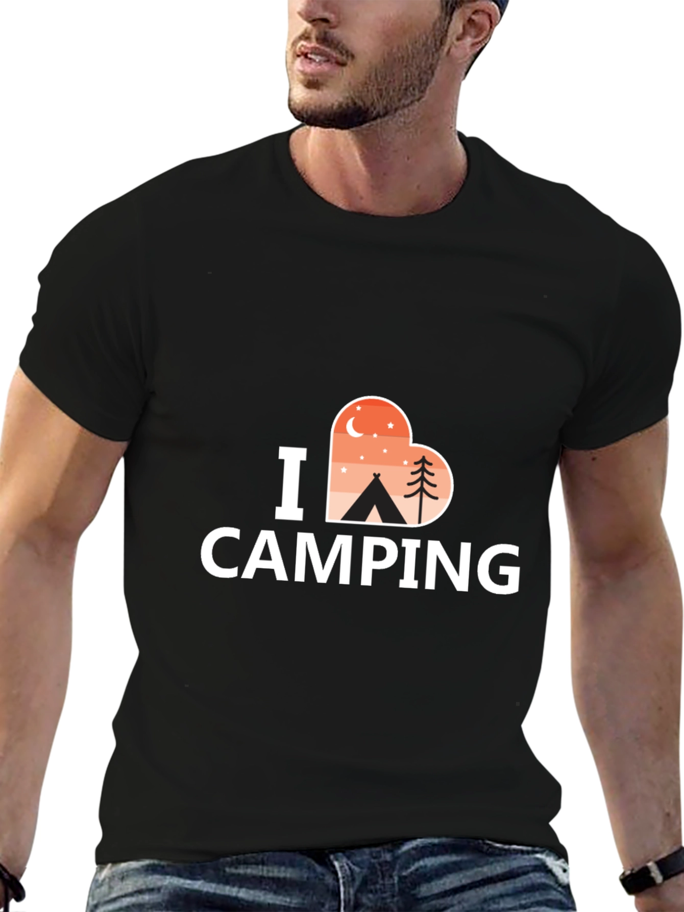 I Heart Camping Graphic Tee - Black