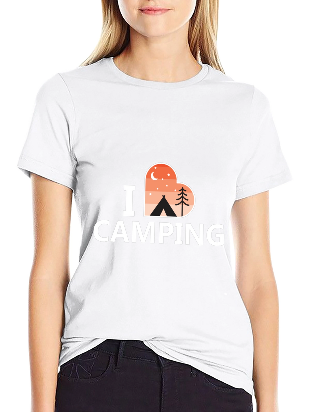 I Heart Camping Graphic Tee - Black