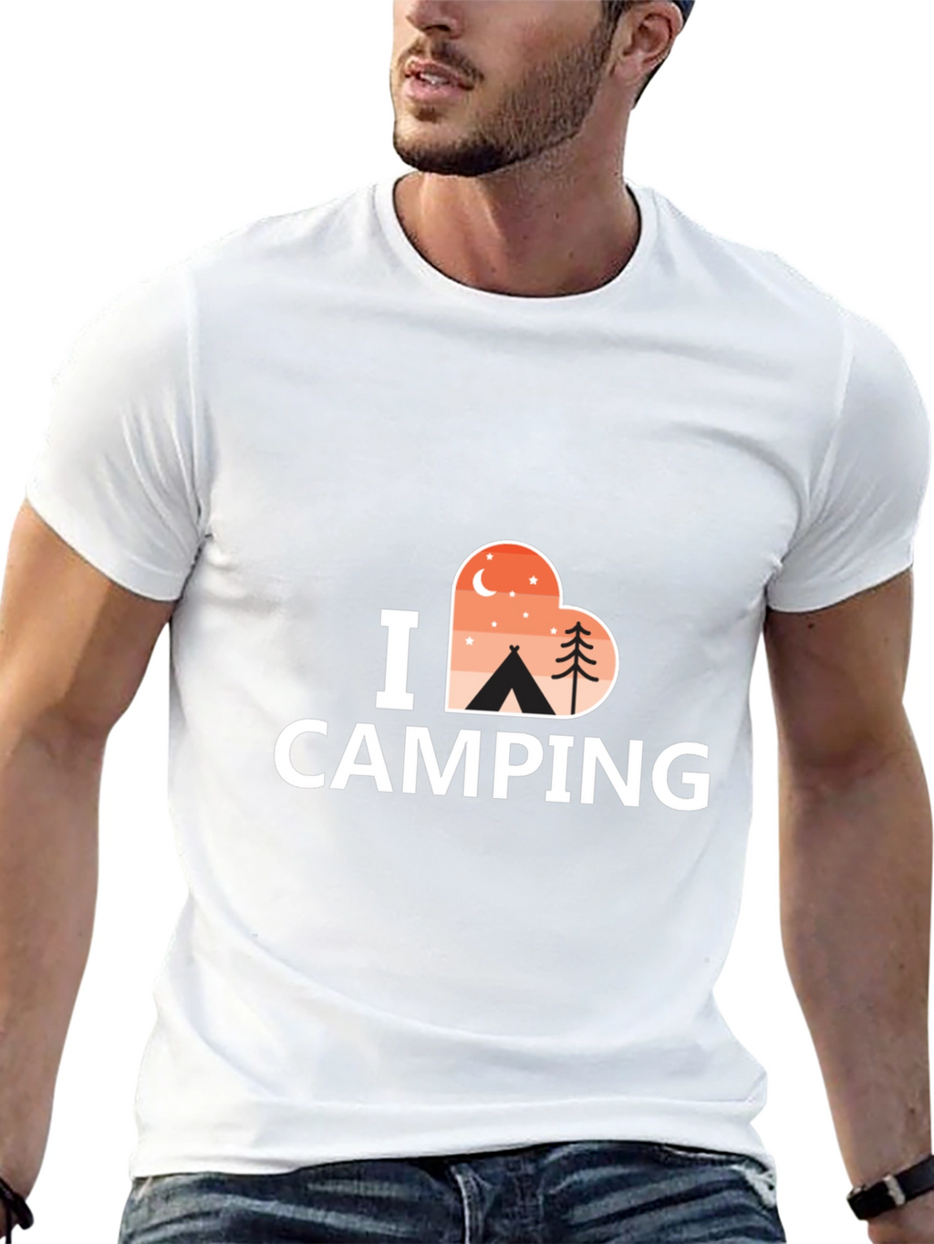 I Heart Camping Graphic Tee - Black