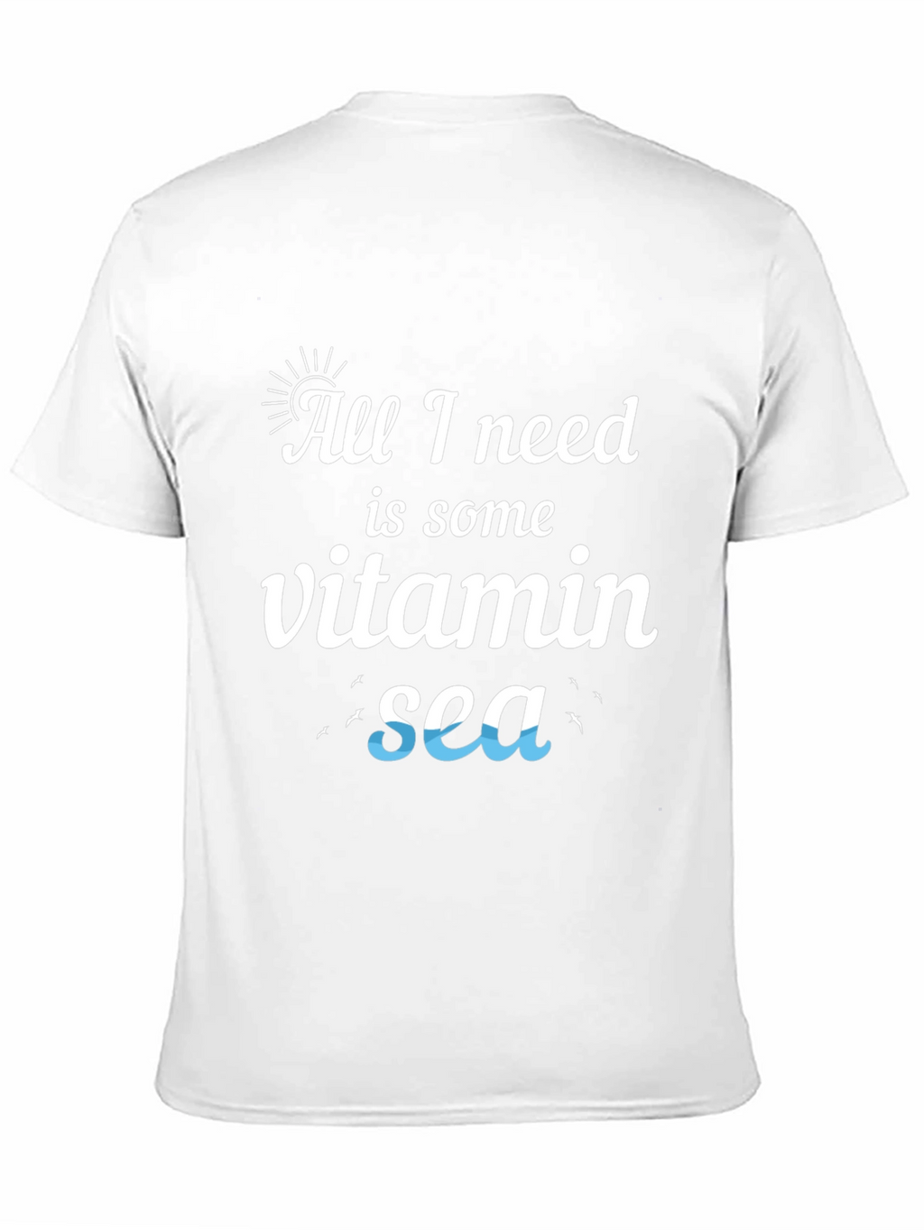 Vitamin Sea Black Cotton T-Shirt - Beach Lover Tee