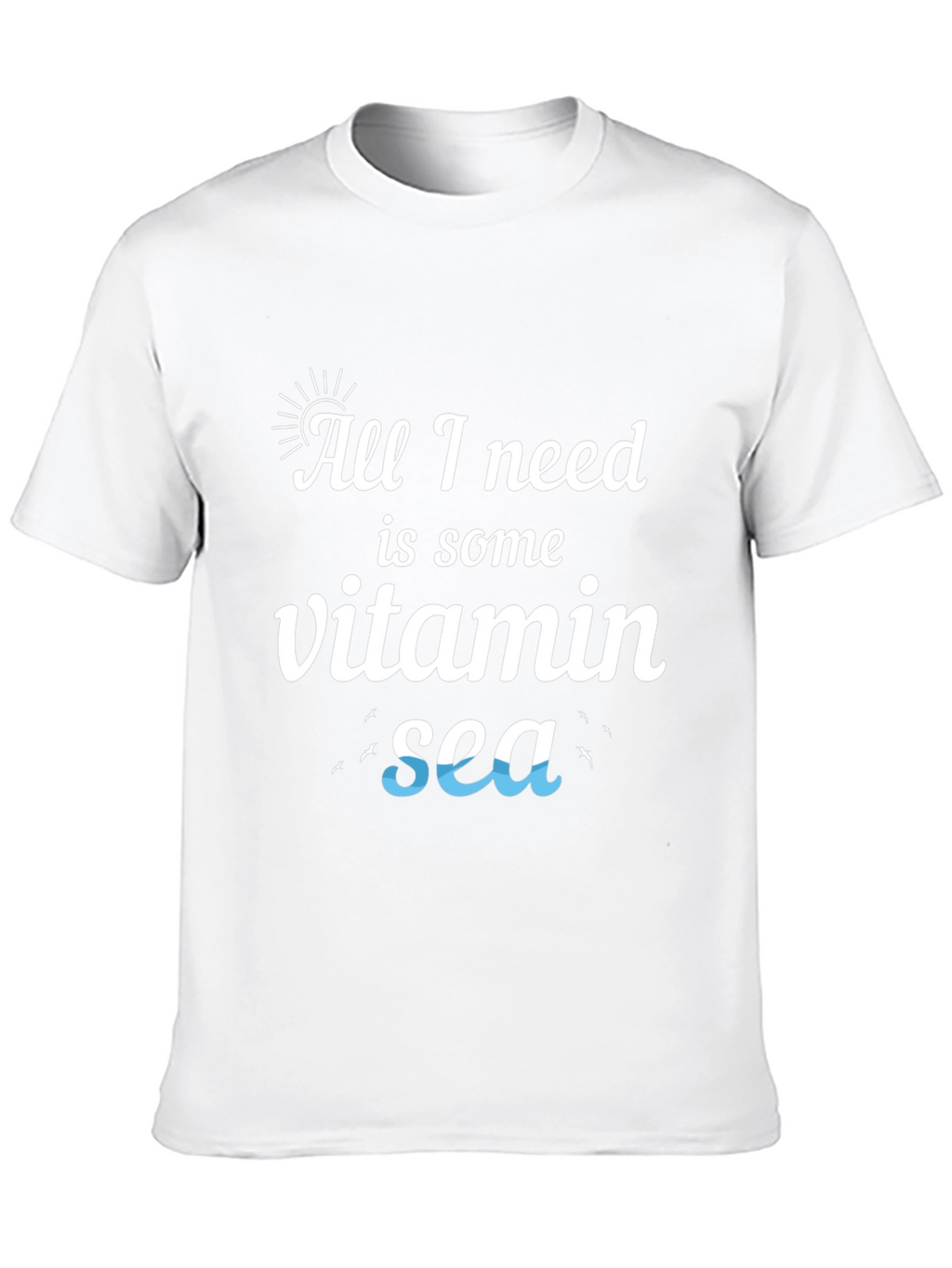 Vitamin Sea Black Cotton T-Shirt - Beach Lover Tee