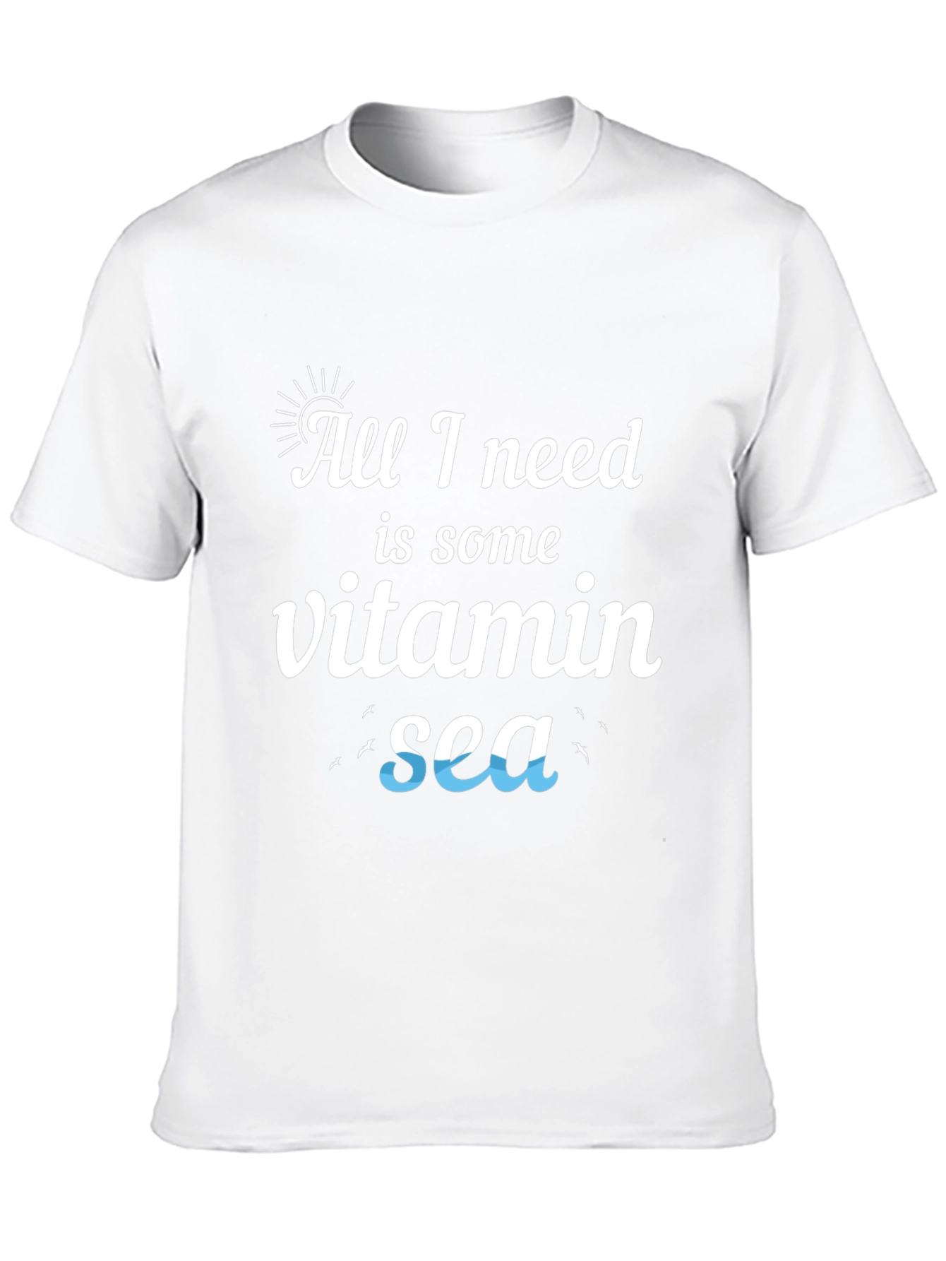 Vitamin Sea Black Cotton T-Shirt - Beach Lover Tee