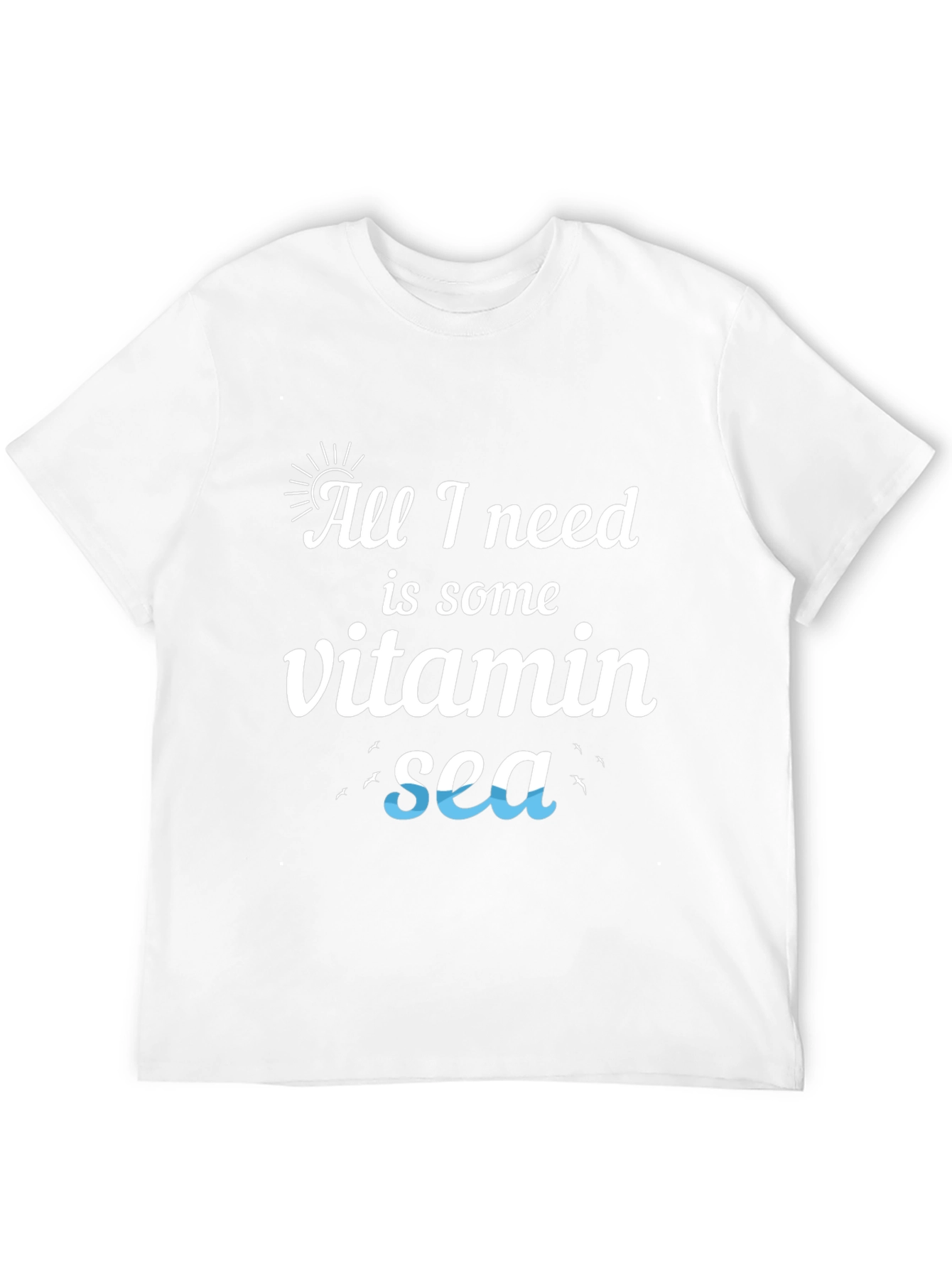 Vitamin Sea Black Cotton T-Shirt - Beach Lover Tee