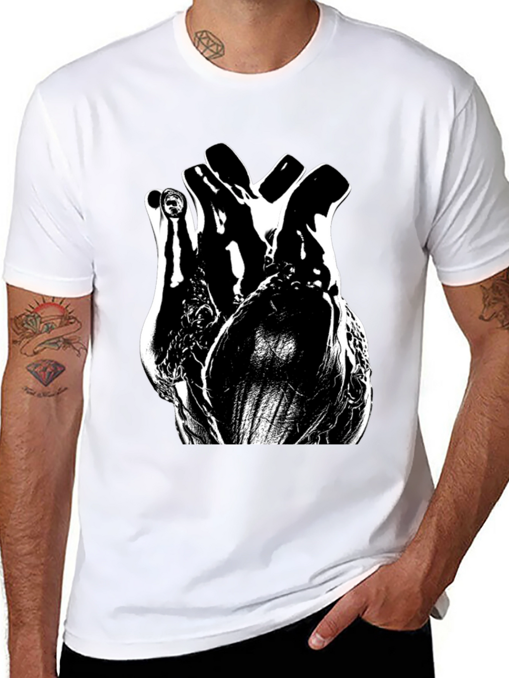 Anatomical Heart Black Graphic Tee