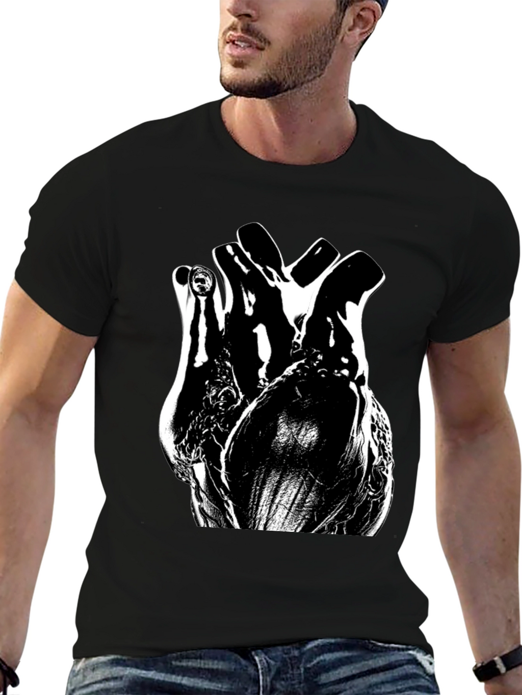 Anatomical Heart Black Graphic Tee