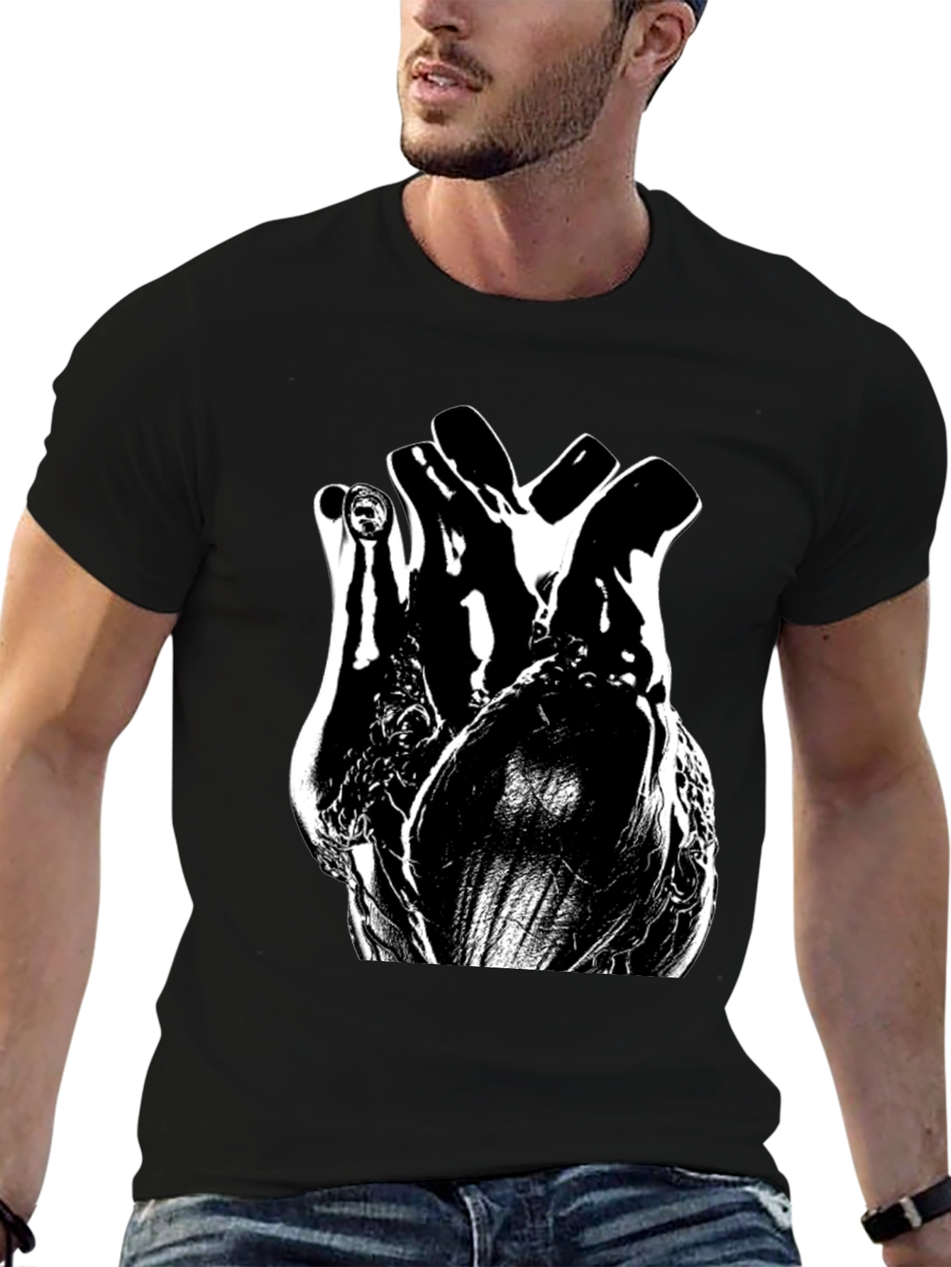 Anatomical Heart Black Graphic Tee