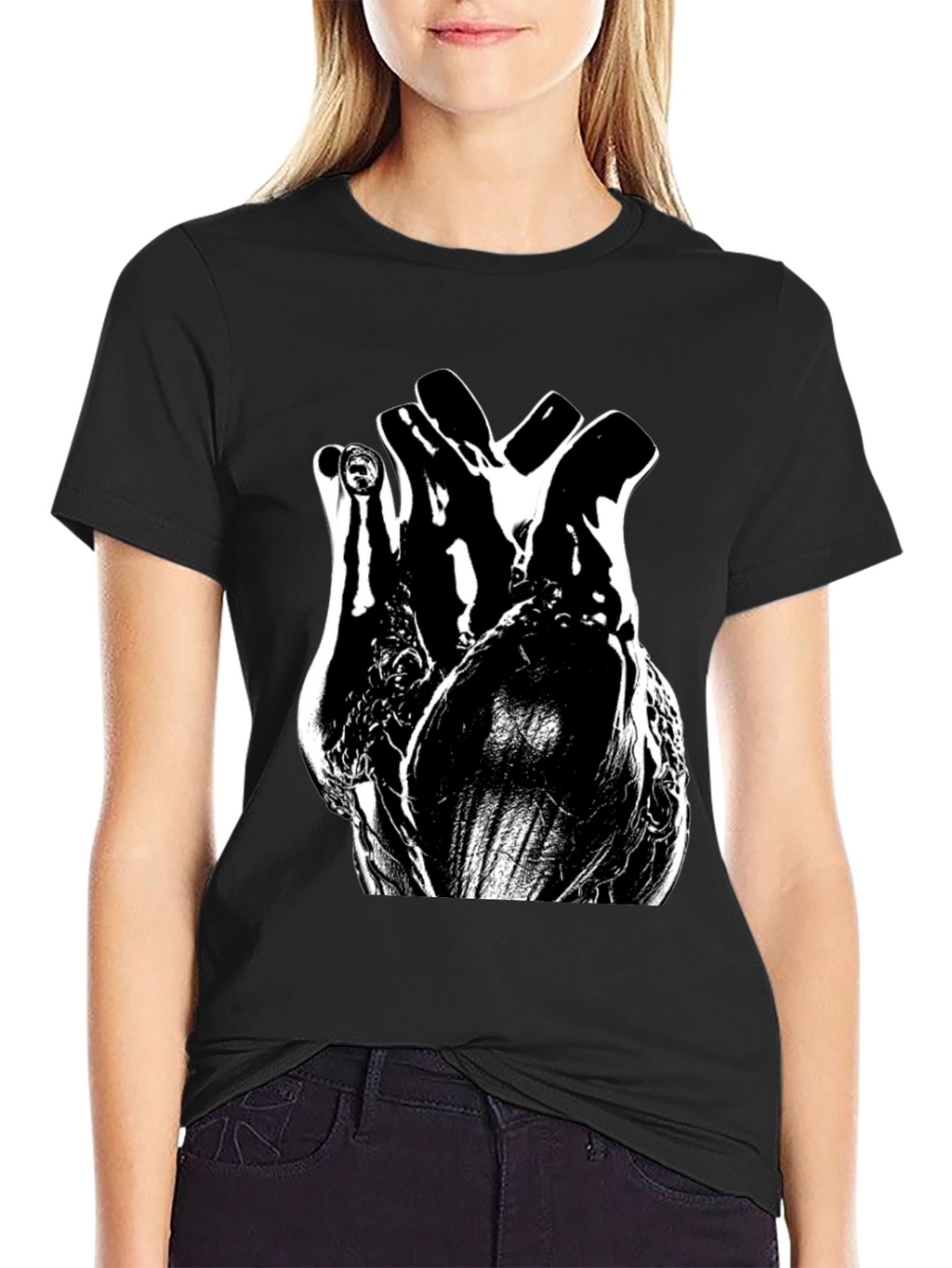 Anatomical Heart Black Graphic Tee