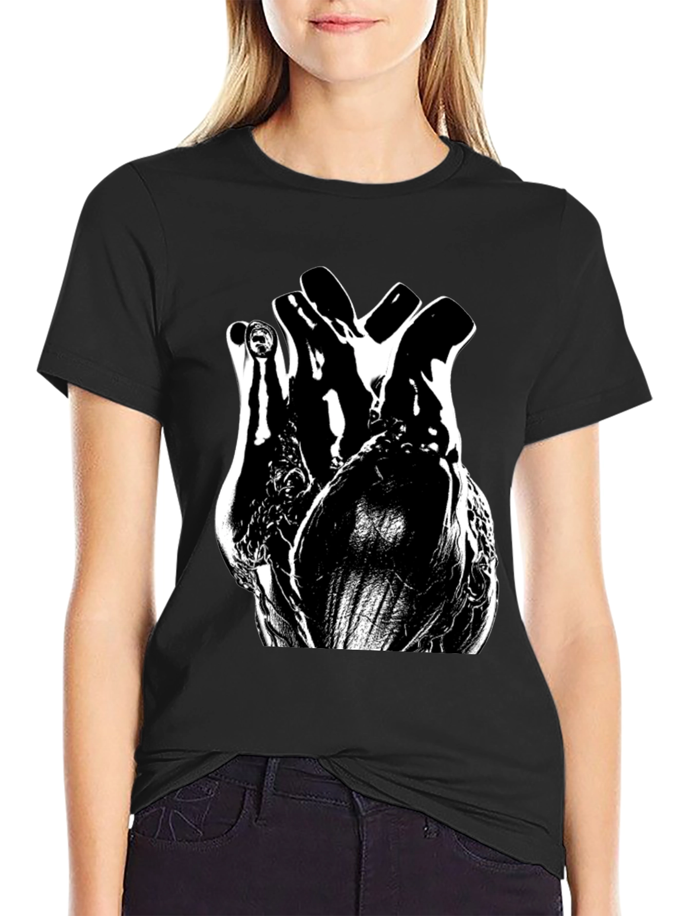 Anatomical Heart Black Graphic Tee