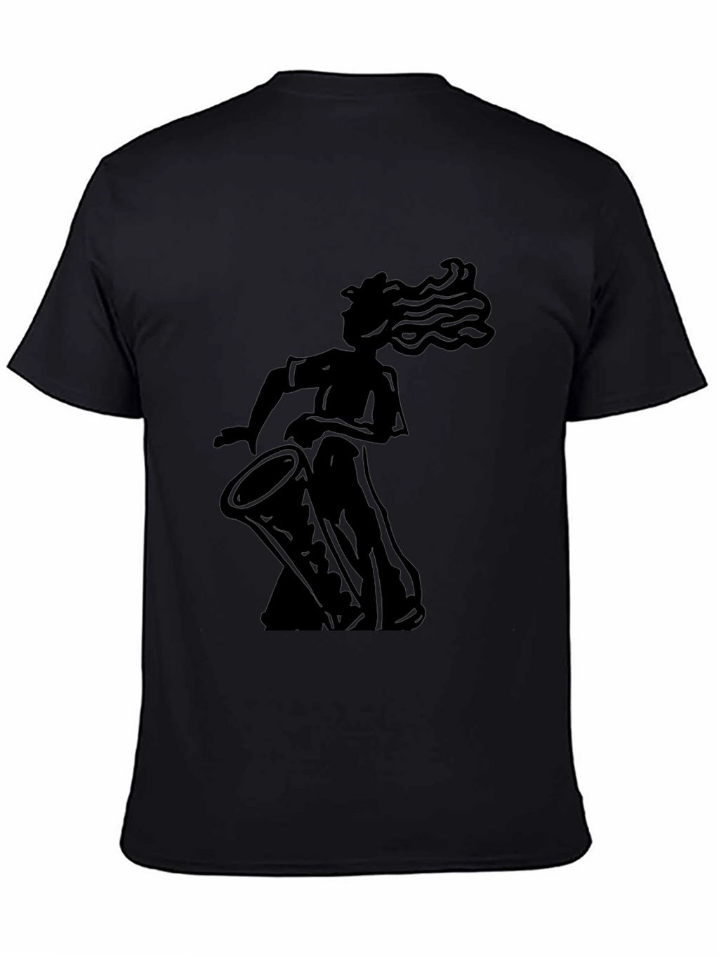 Silhouette Drummer Graphic Tee - Black Cotton Blend