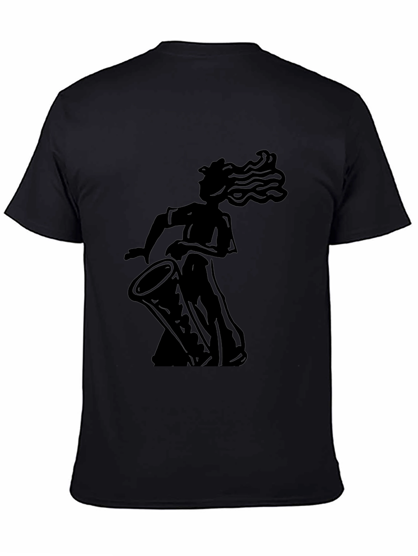 Silhouette Drummer Graphic Tee - Black Cotton Blend