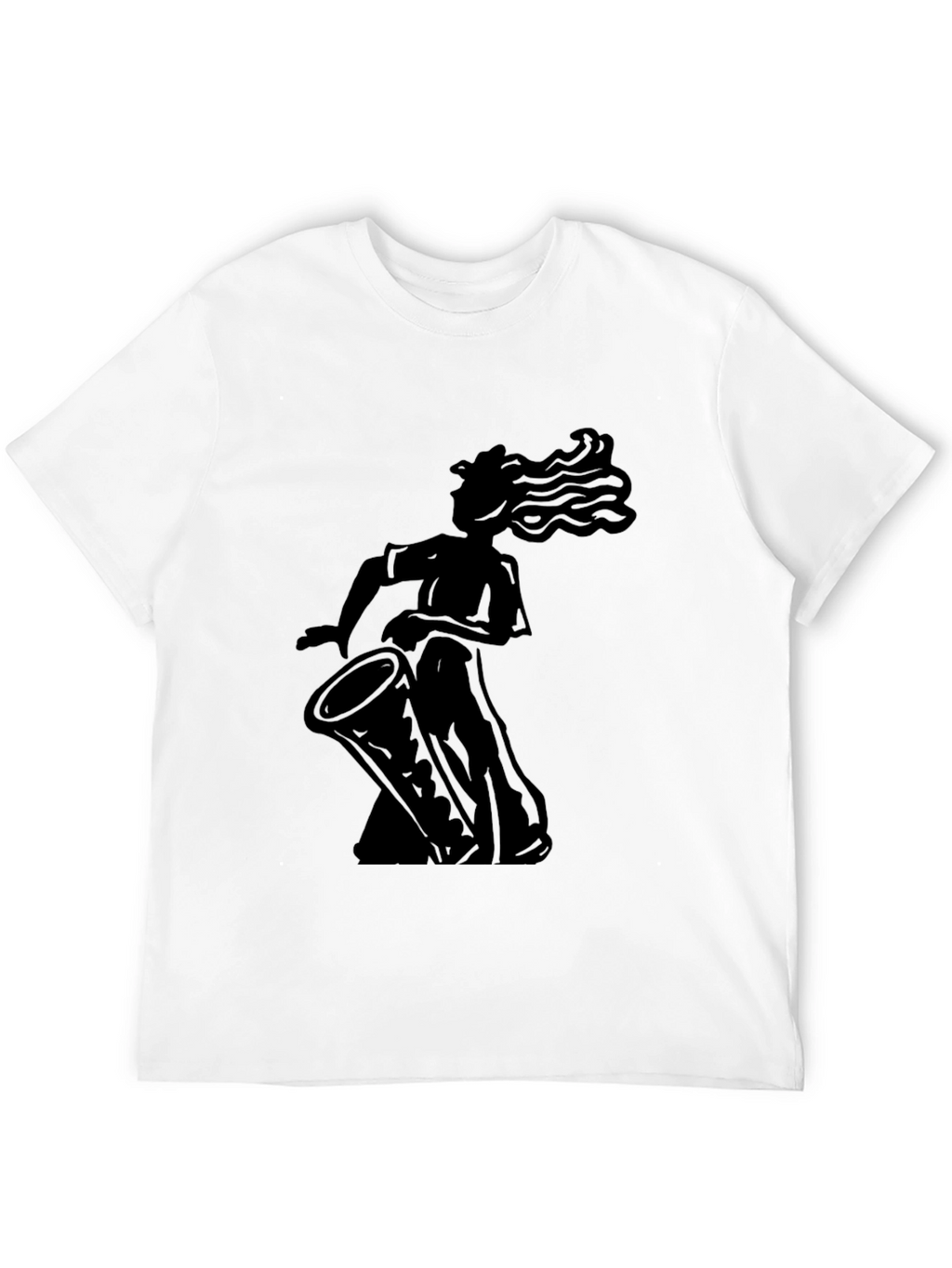 Silhouette Drummer Graphic Tee - Black Cotton Blend