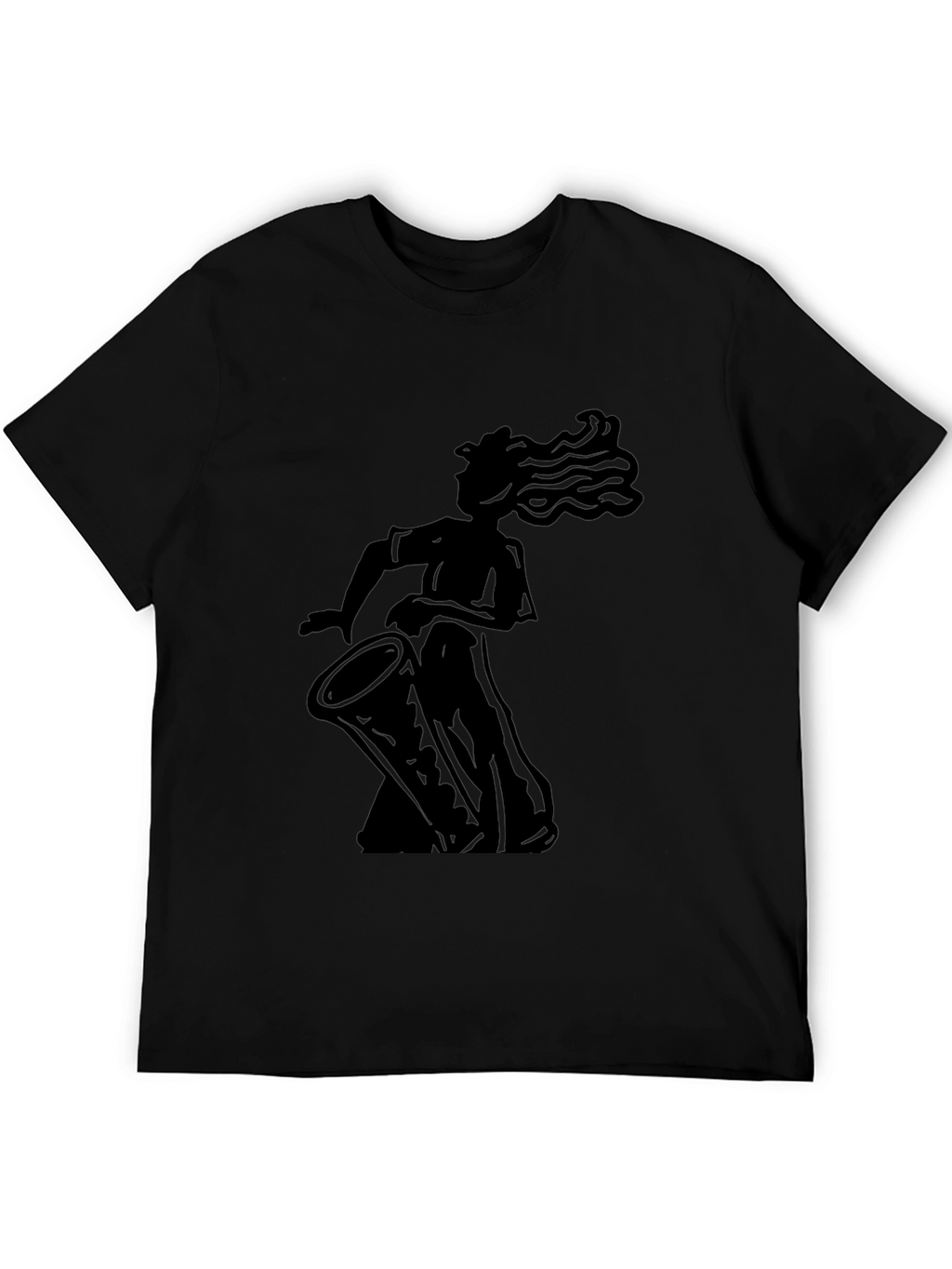 Silhouette Drummer Graphic Tee - Black Cotton Blend