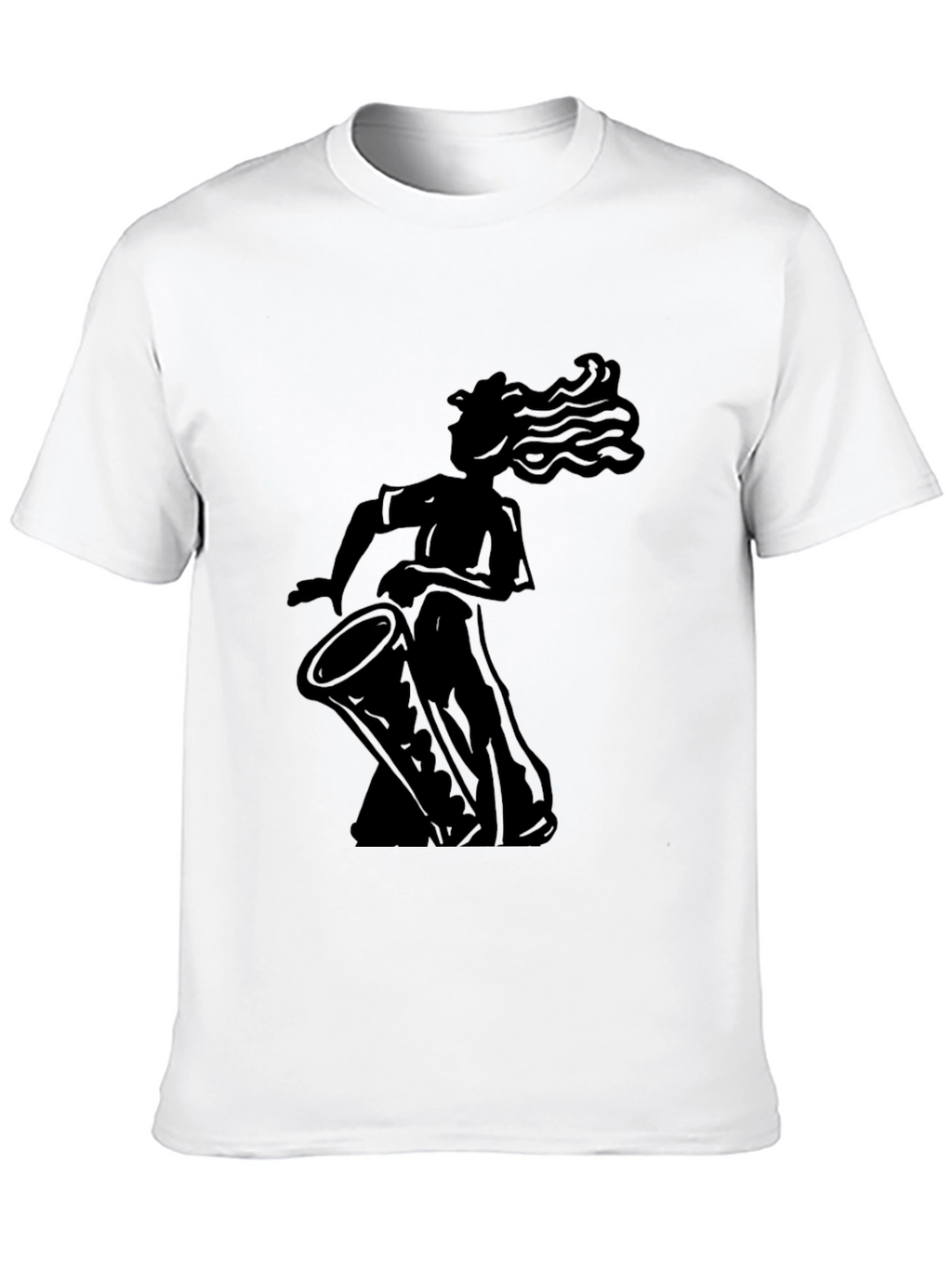 Silhouette Drummer Graphic Tee - Black Cotton Blend