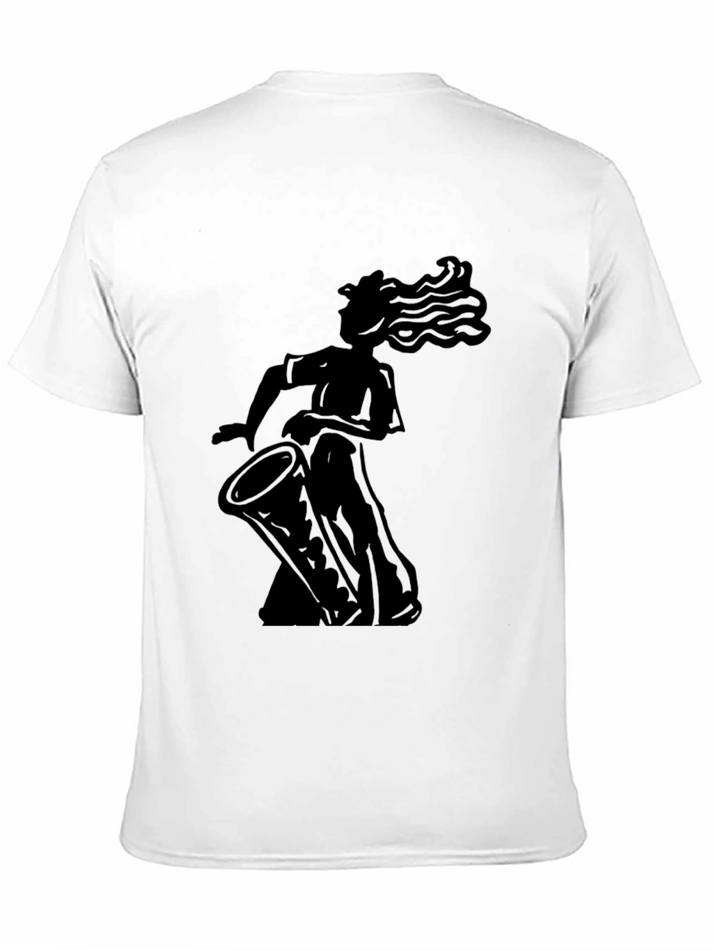 Silhouette Drummer Graphic Tee - Black Cotton Blend
