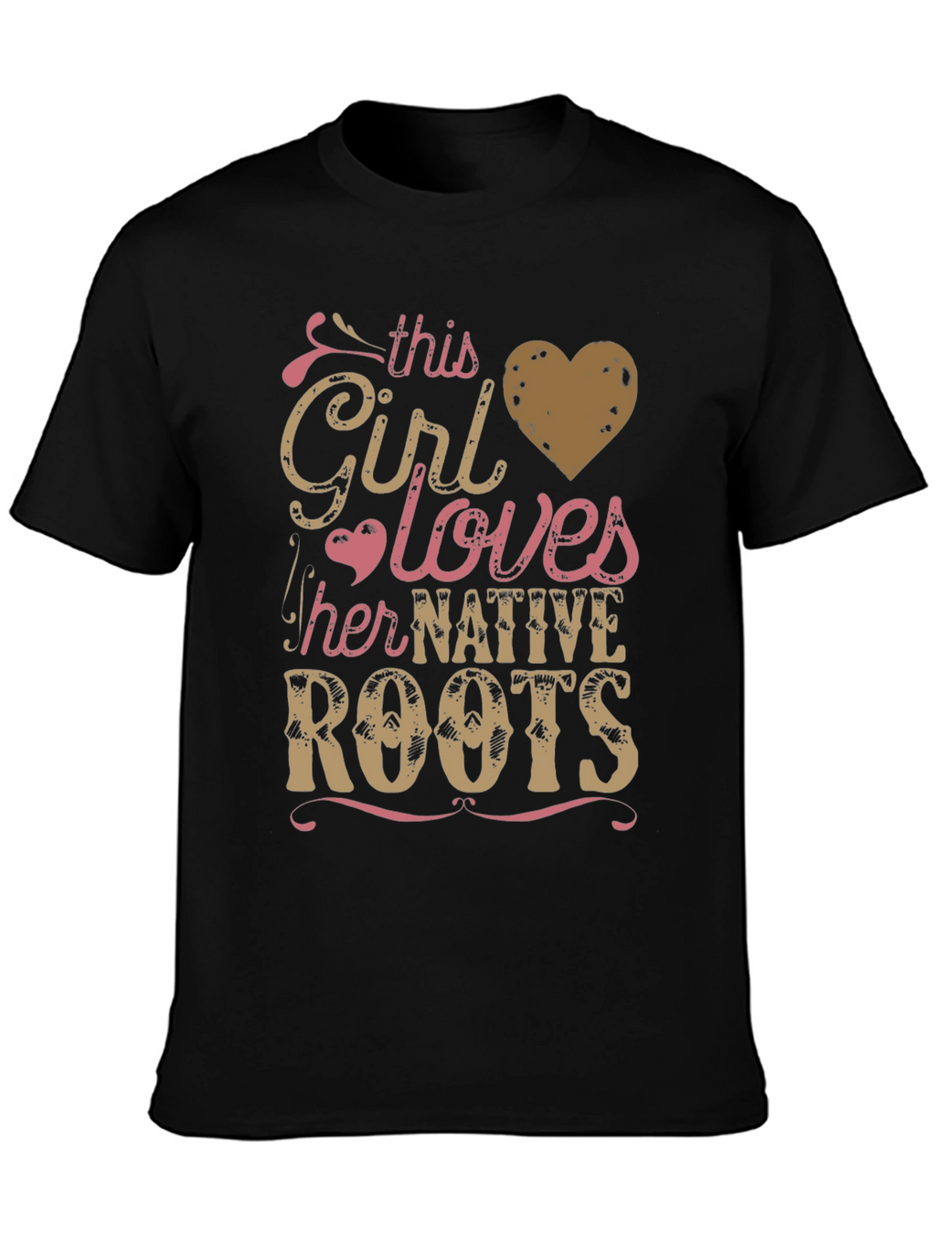 Native Roots Girls T-Shirt - Black Tee