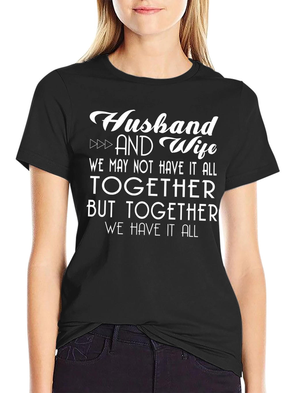 Husband and Wife Graphic Print T-Shirt