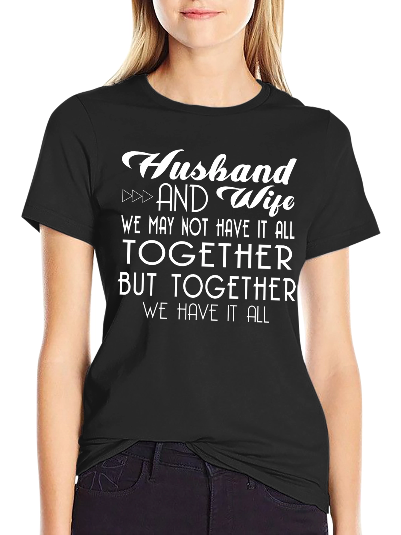 Husband and Wife Graphic Print T-Shirt