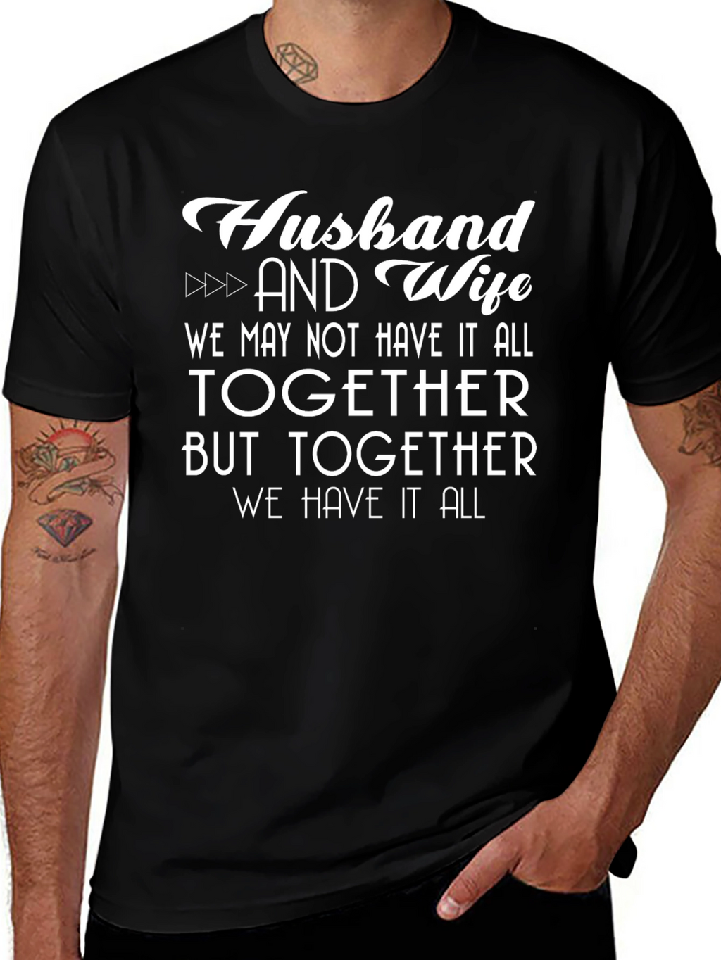 Husband and Wife Graphic Print T-Shirt