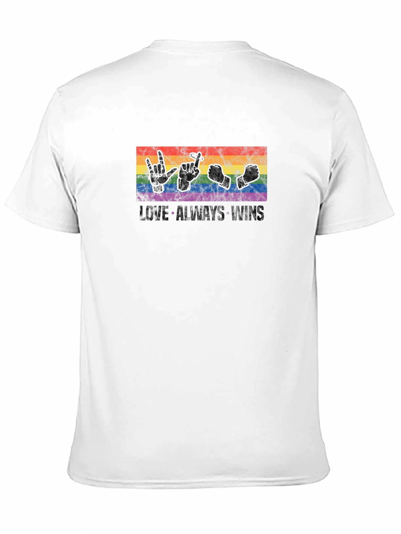 Love Wins T-Shirt LGBT Pride Sign Language Black Tee