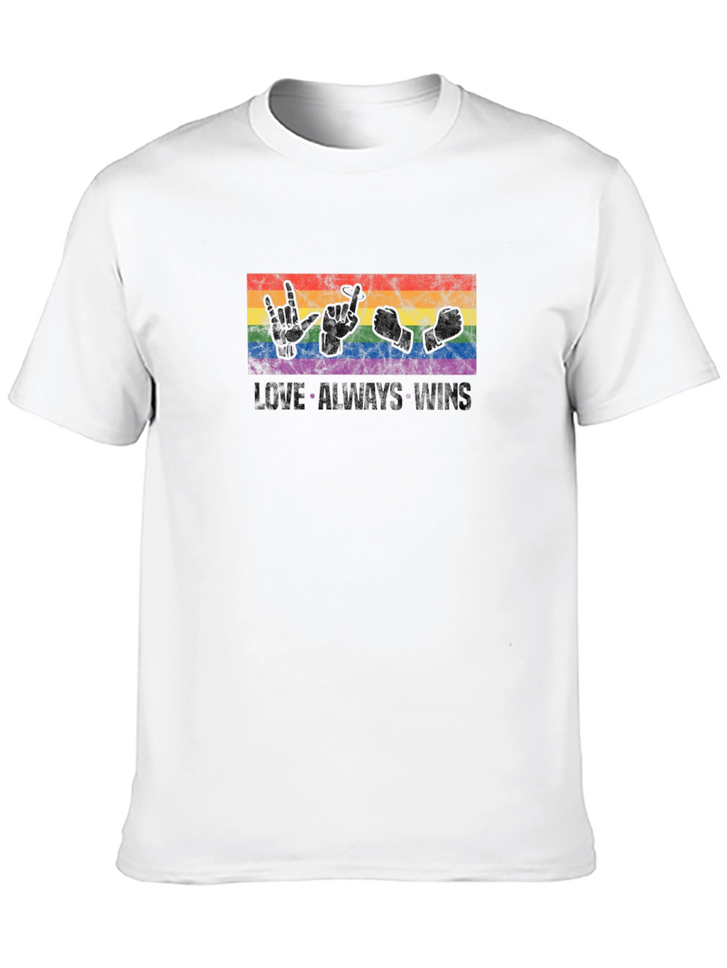 Love Wins T-Shirt LGBT Pride Sign Language Black Tee